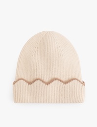 Dikiş Detaylı Katlı Örgü Bere