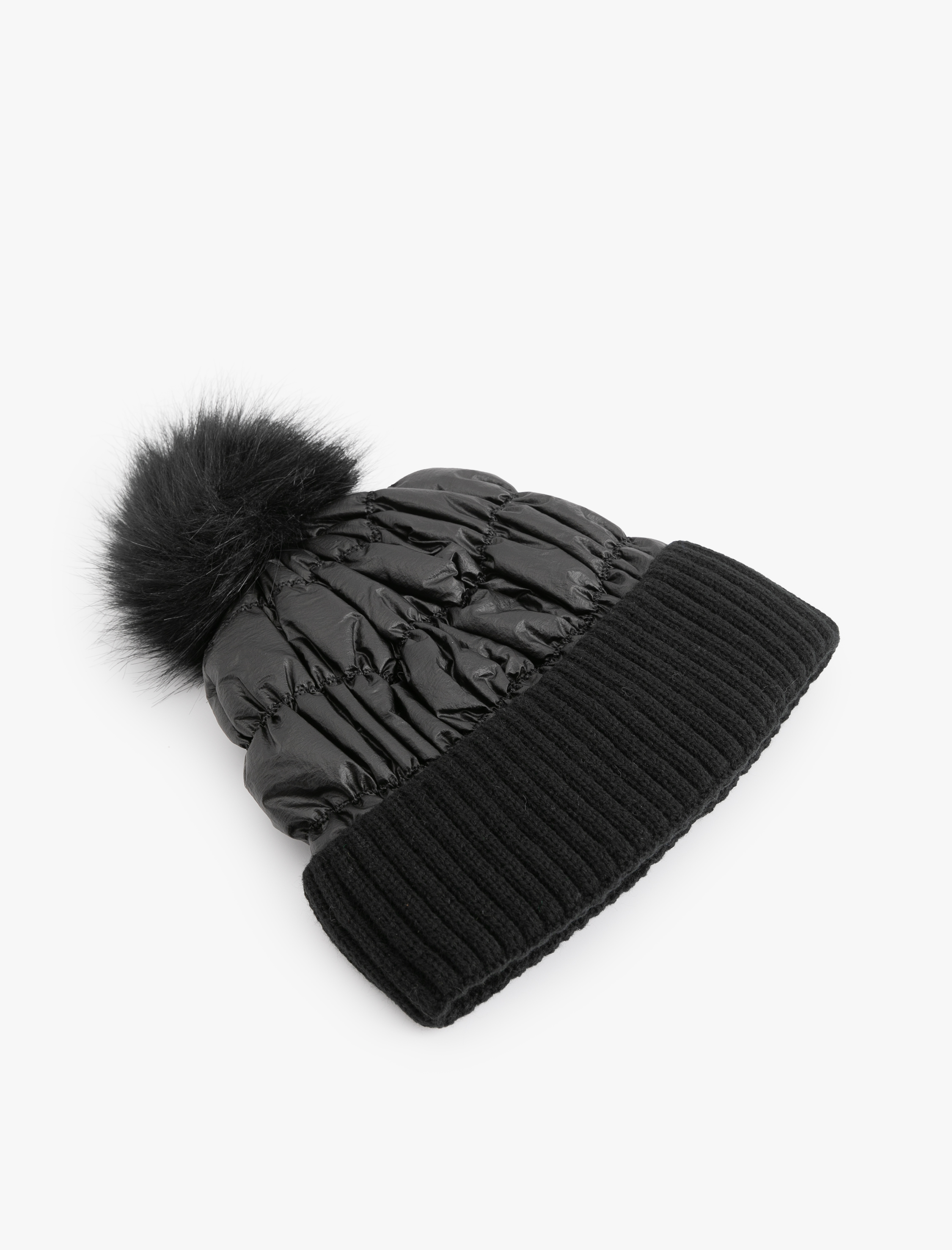  Kadın Pon Pon Detaylı Katlı Şişme Bere