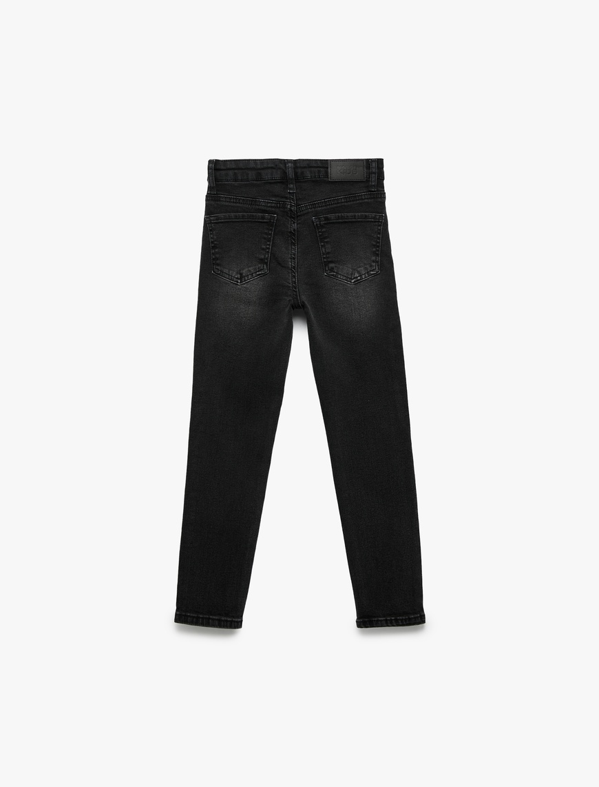  Erkek Çocuk Pamuklu Cepli Slim Fit Denim Pantolon