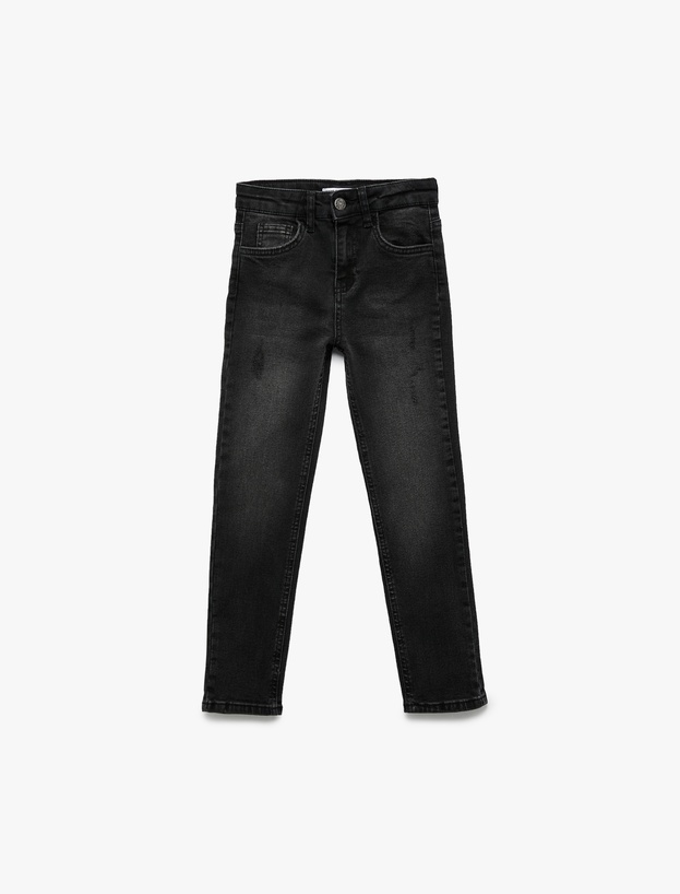Pamuklu Cepli Slim Fit Denim Pantolon_0