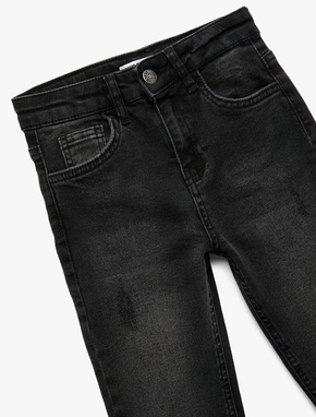 Pamuklu Cepli Slim Fit Denim Pantolon_2