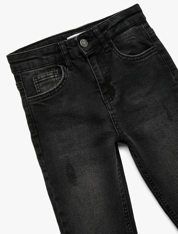 Pamuklu Cepli Slim Fit Denim Pantolon_2