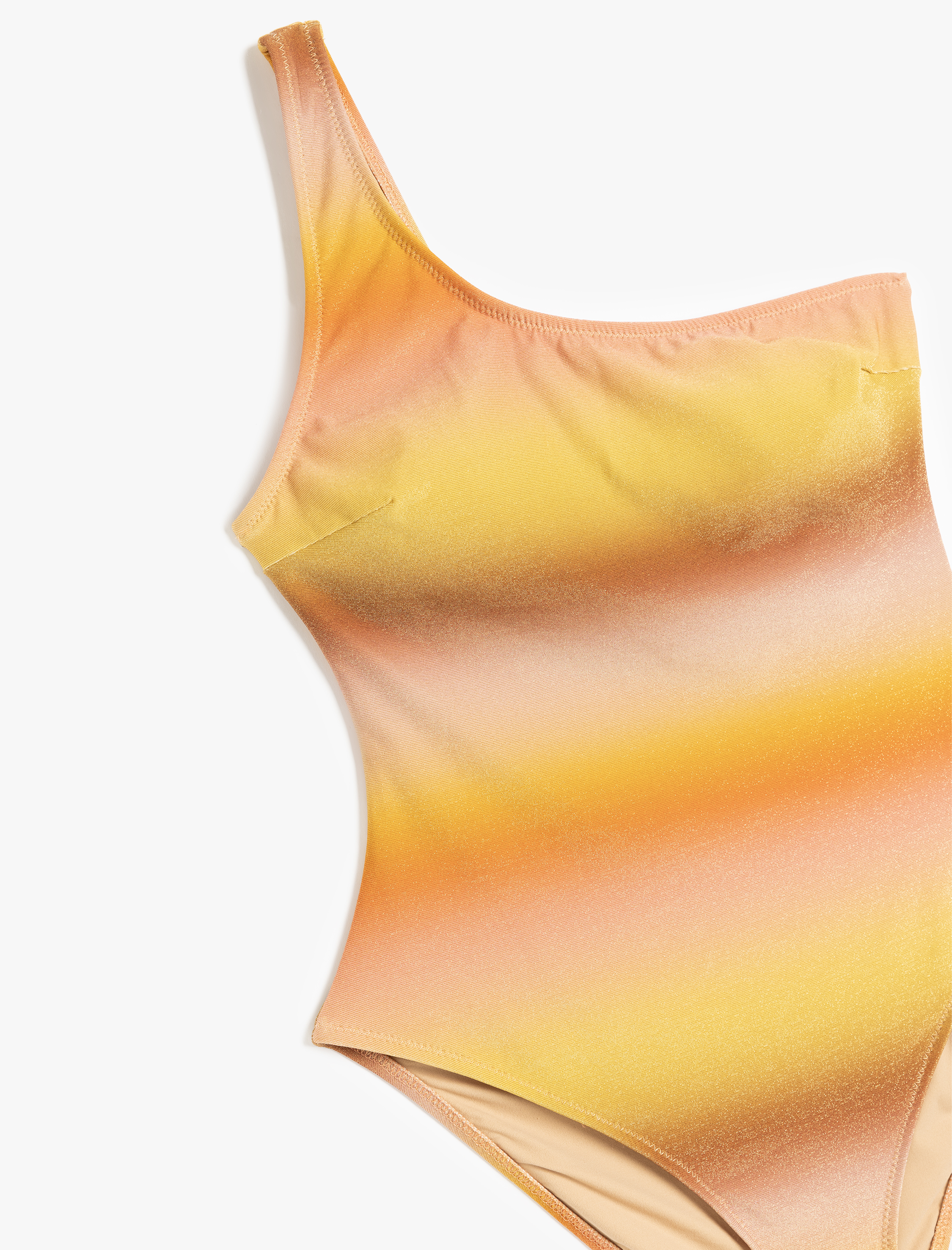   Renk Geçişli Tek Omuz Parlak Mayo