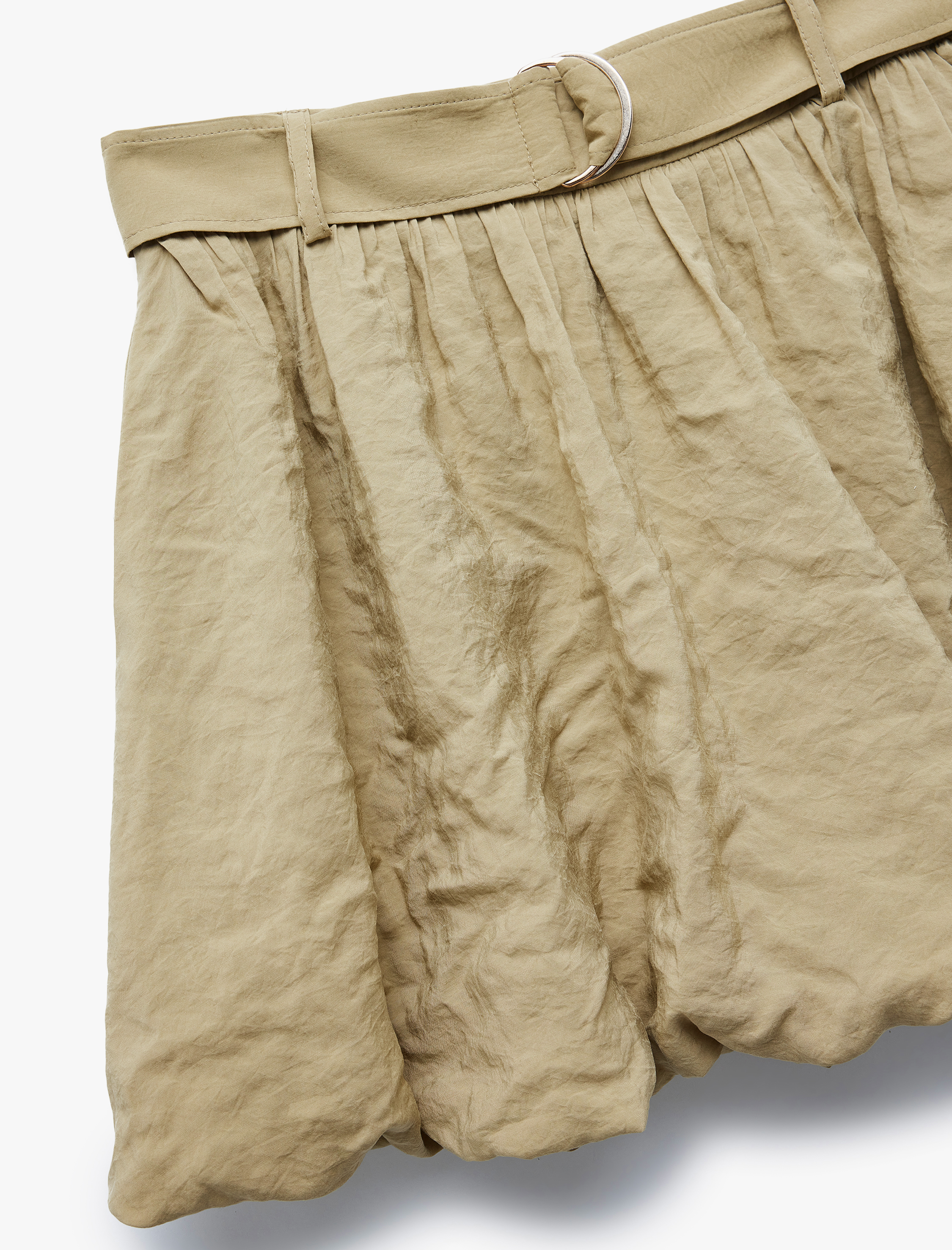   Astarlı Modal Kumaş Kemer Detaylı Mini Balon Etek