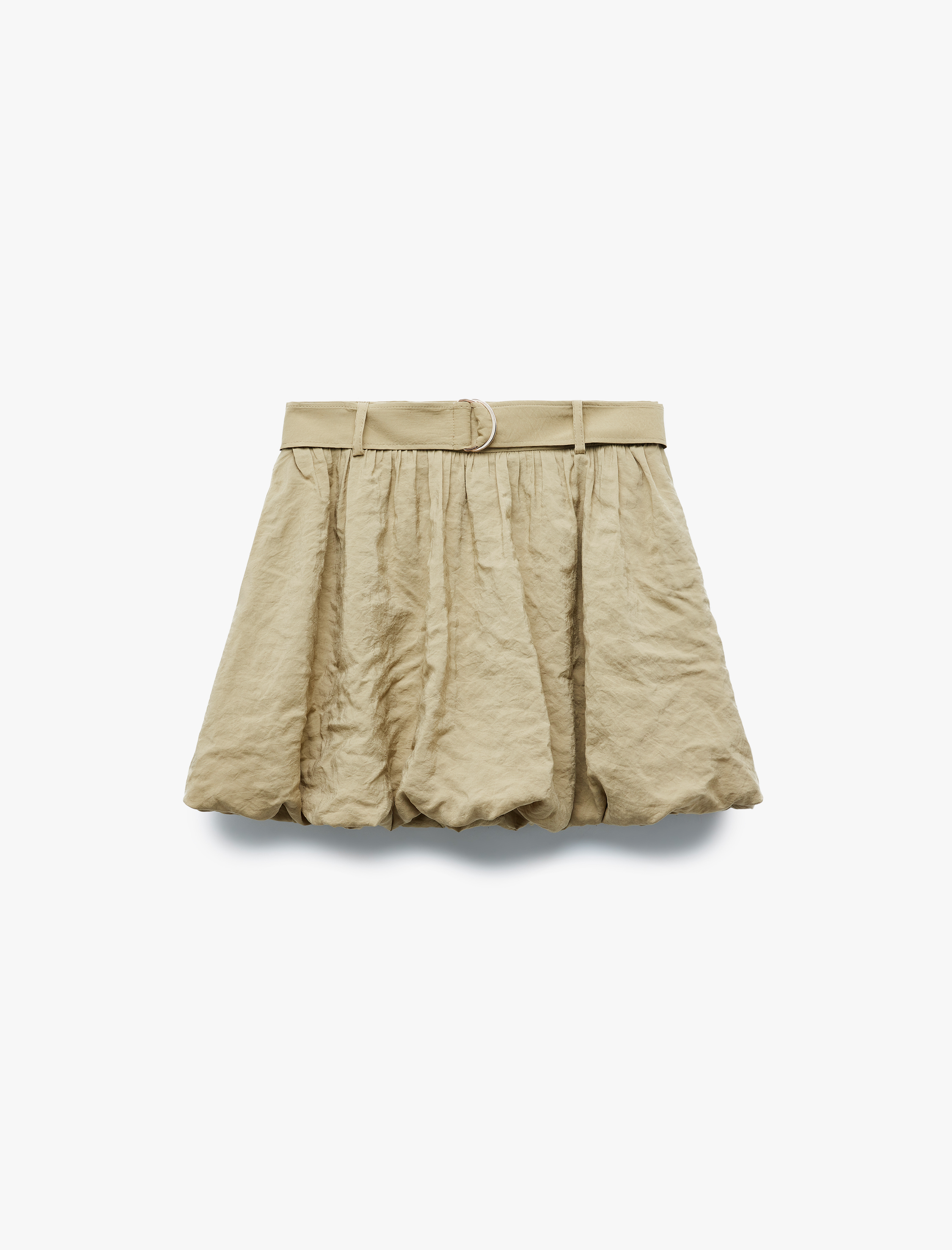   Astarlı Modal Kumaş Kemer Detaylı Mini Balon Etek