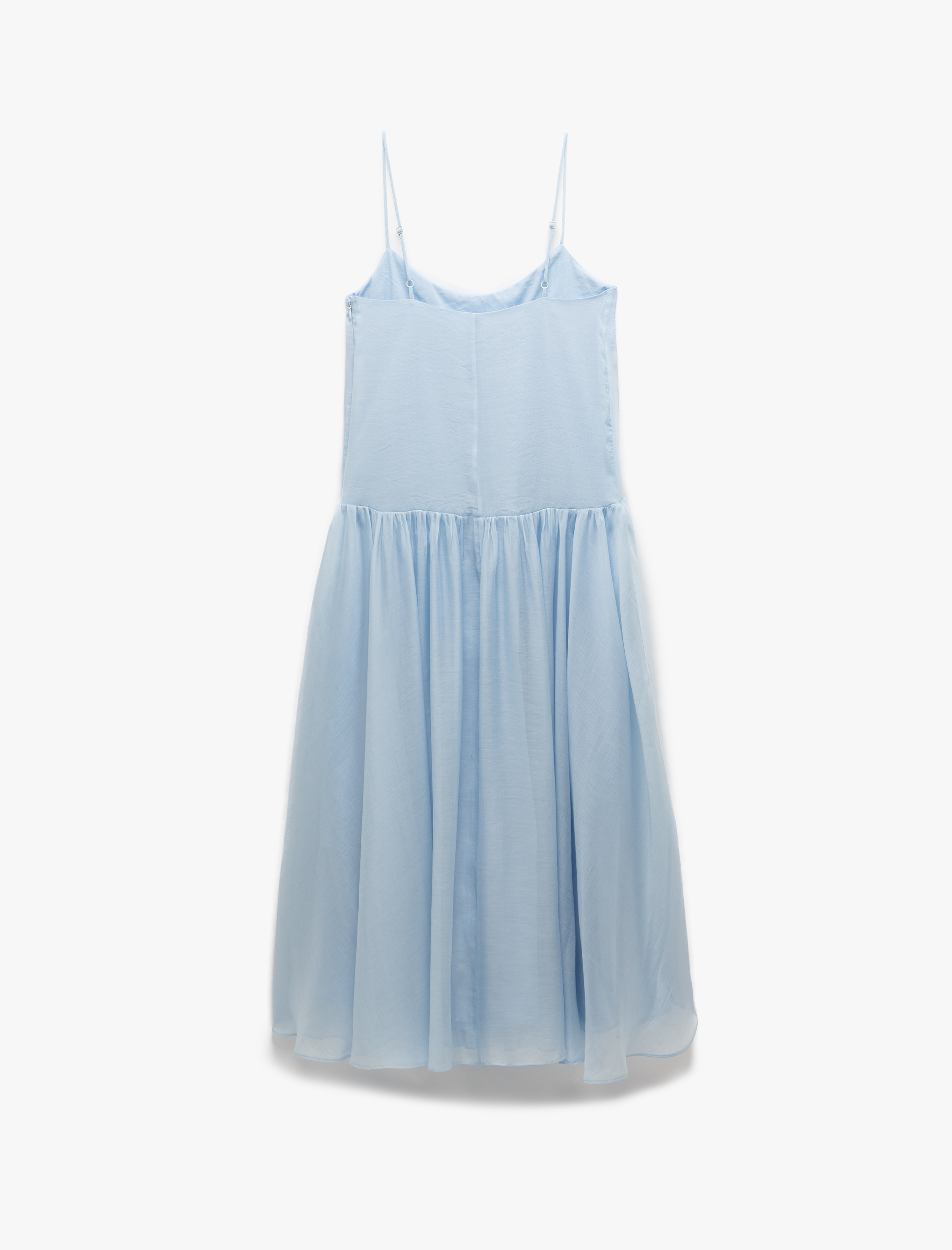 Kolsuz Pamuk Astarlı Uzun İnce Askılı Kloş Elbise