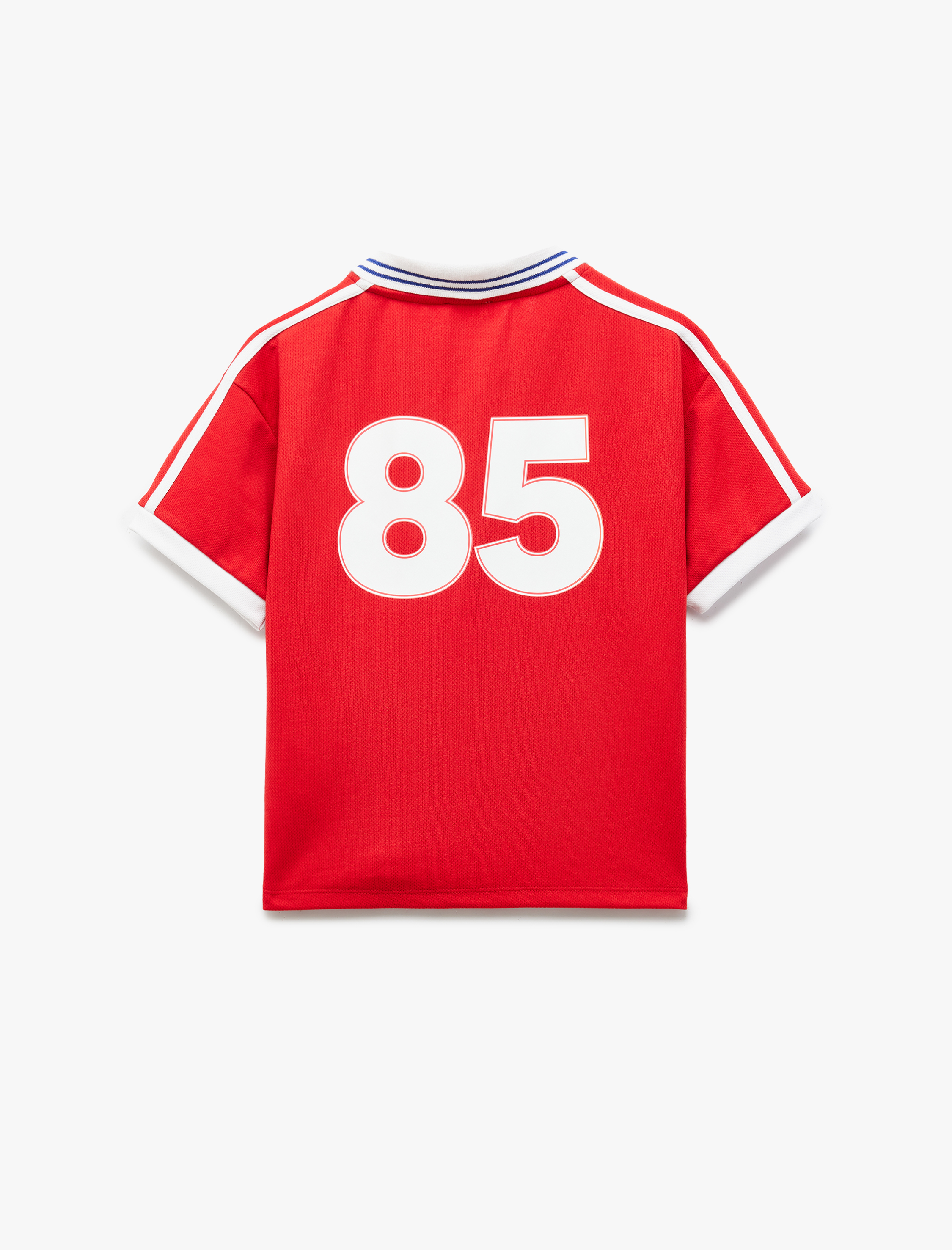 Kız Çocuk Baskılı Renk Bloklu Kısa Kollu Polo Yaka Tişört