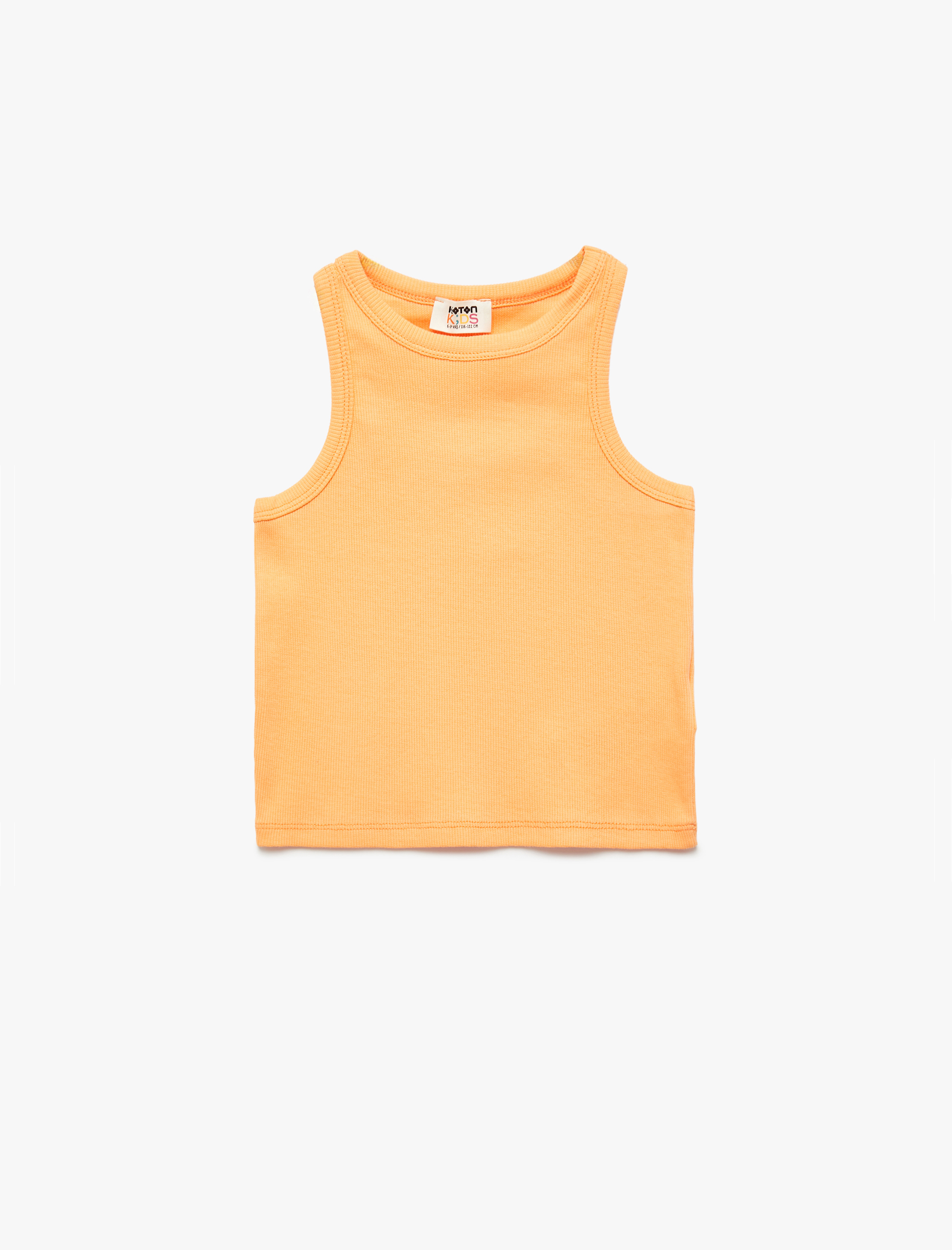  Kız Çocuk Pamuklu Bisiklet Yaka Fitilli 2'li Basic Atlet Seti