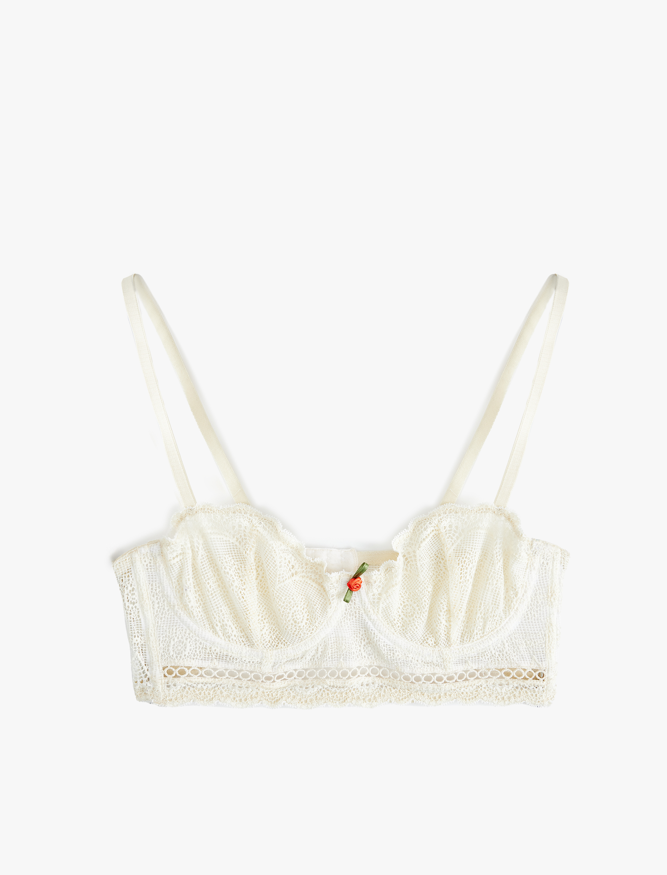   Balenli Dolgusuz Dantelli Büstiyer Sütyen