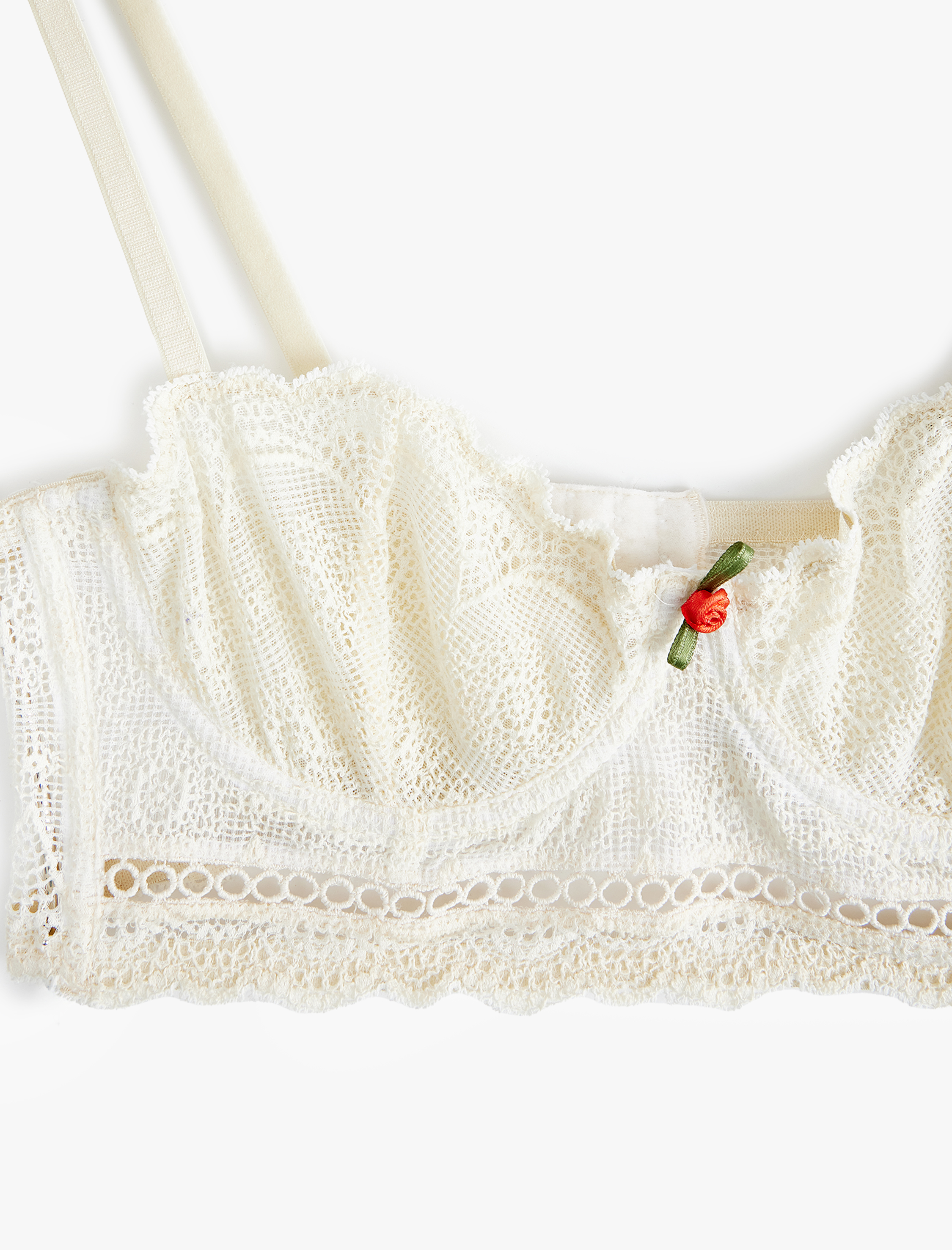   Balenli Dolgusuz Dantelli Büstiyer Sütyen