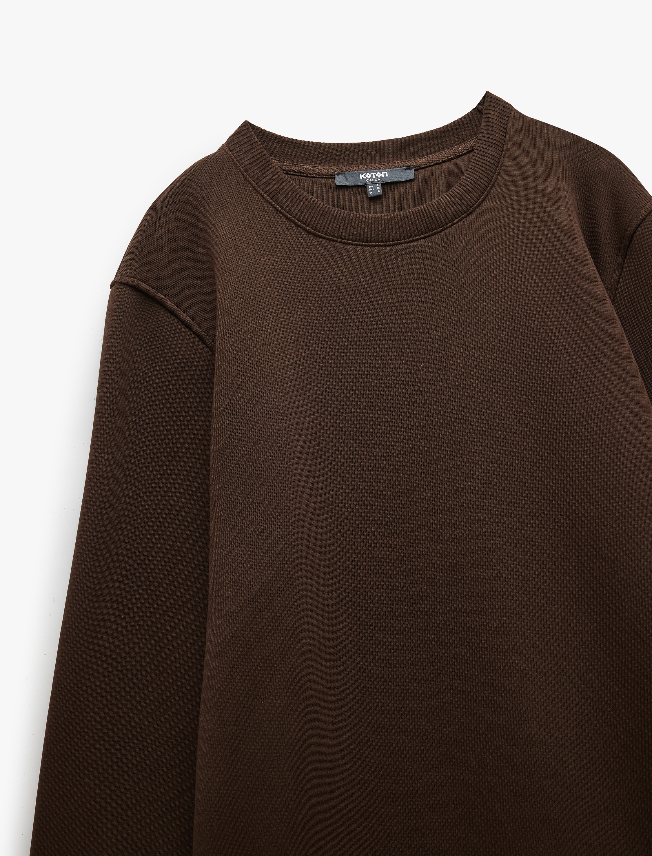   Pamuklu Uzun Kollu Şardonlu Bisiklet Yaka Erkek Basic Sweatshirt