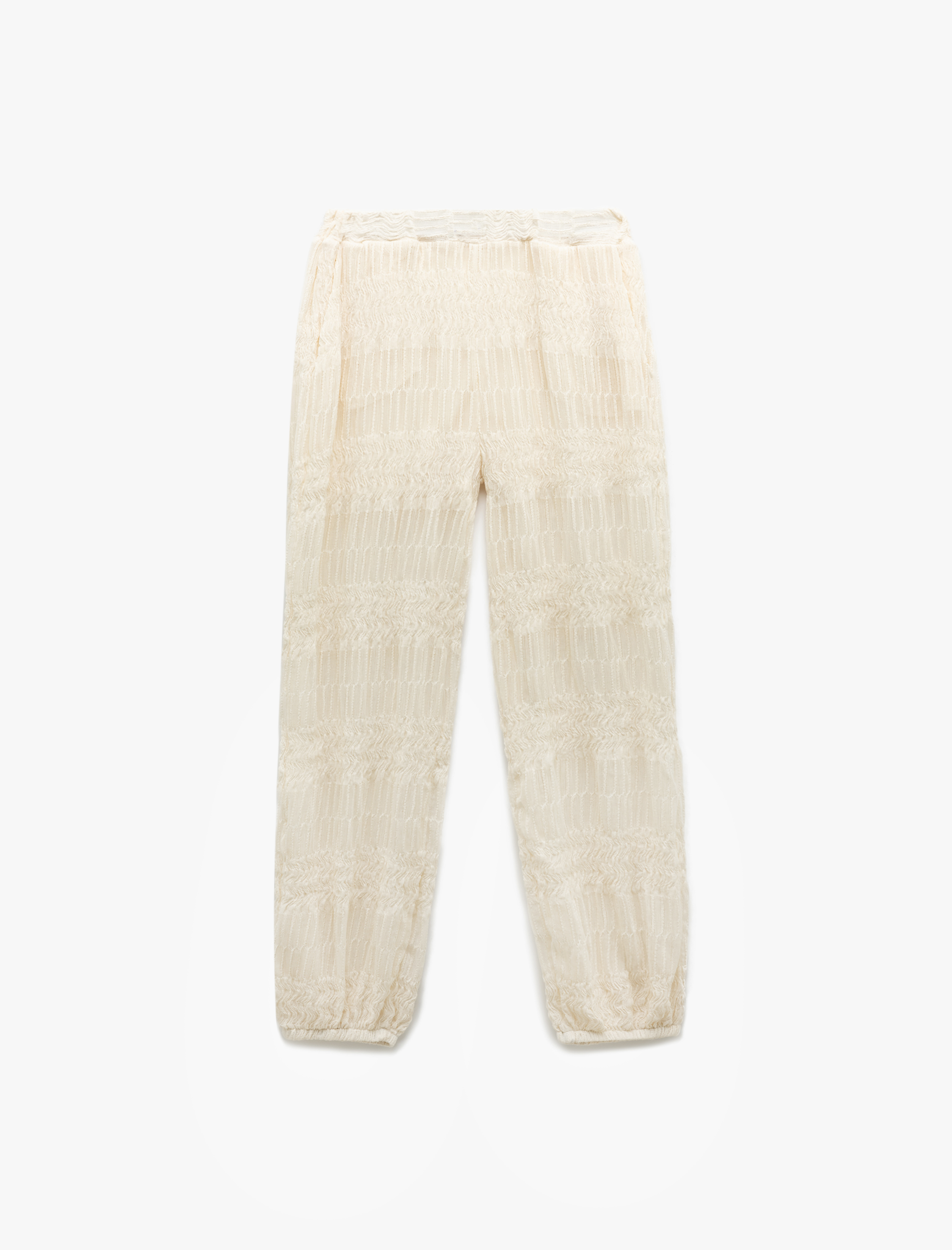   Rahat Kalıp Yarım Astarlı Transparan Cepli Dantel Jogger Pantolon