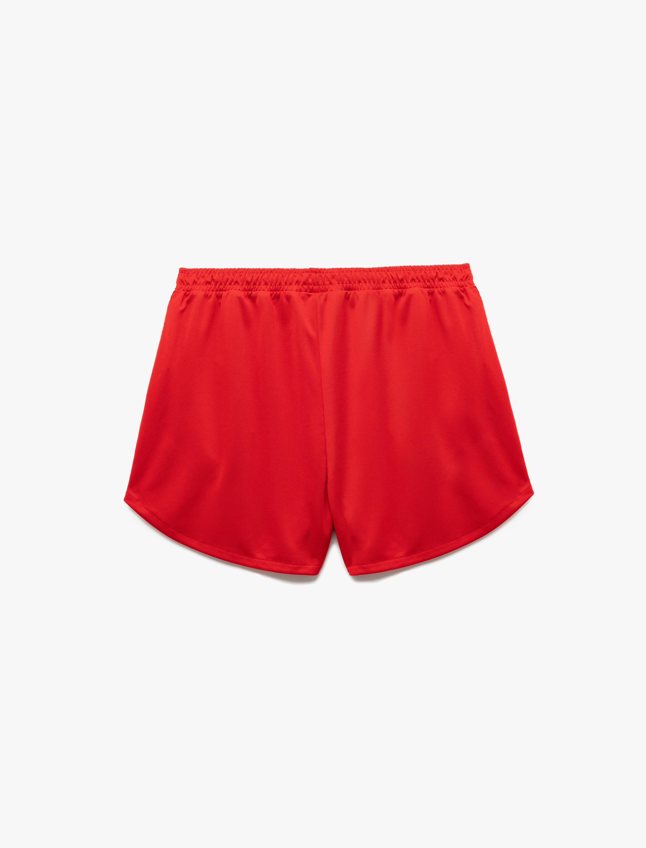   Dantel Detaylı Parlak Beli Lastikli Cepli Mini Şort