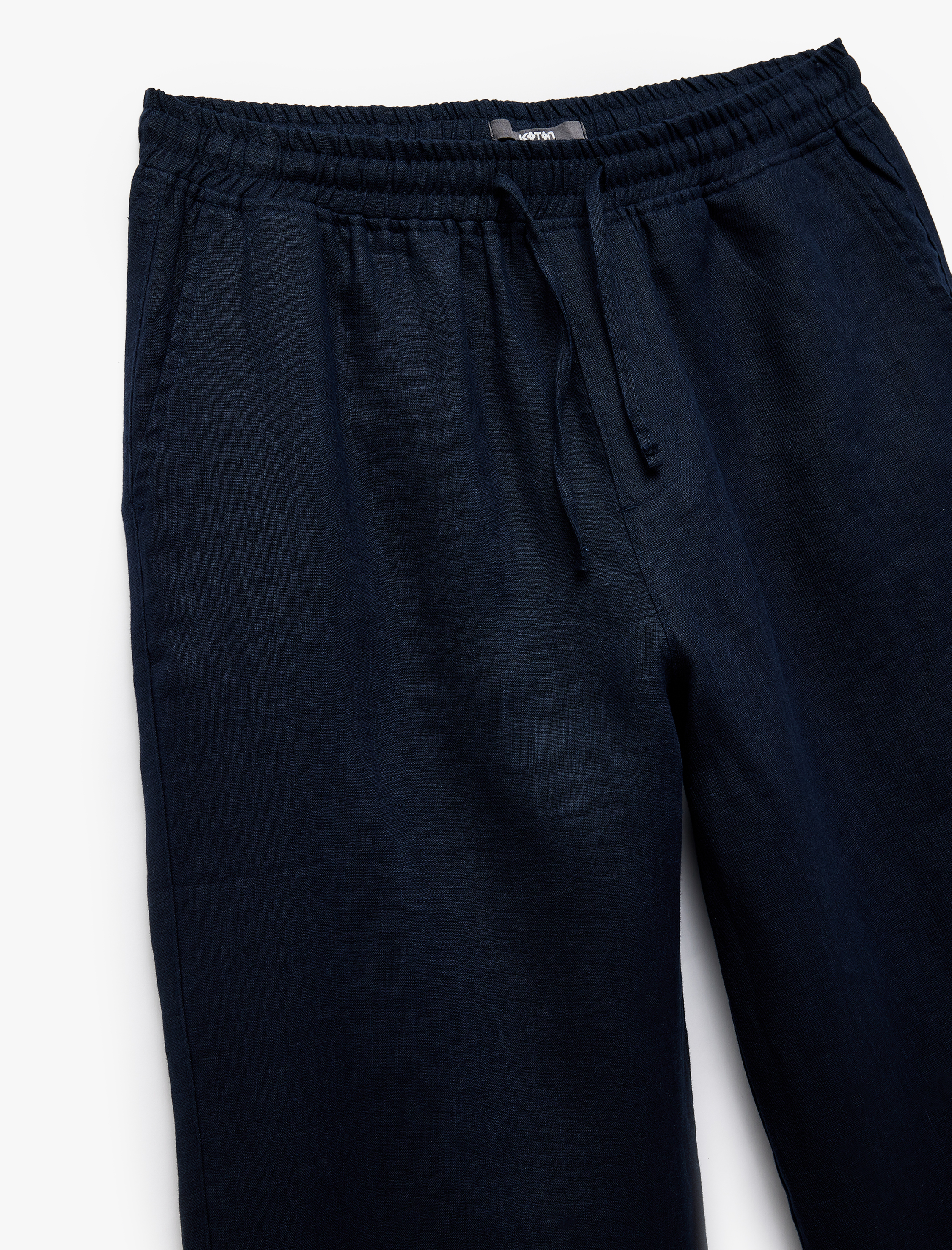   Beli Bağcıklı Regular Fit Chino Keten Pantolon