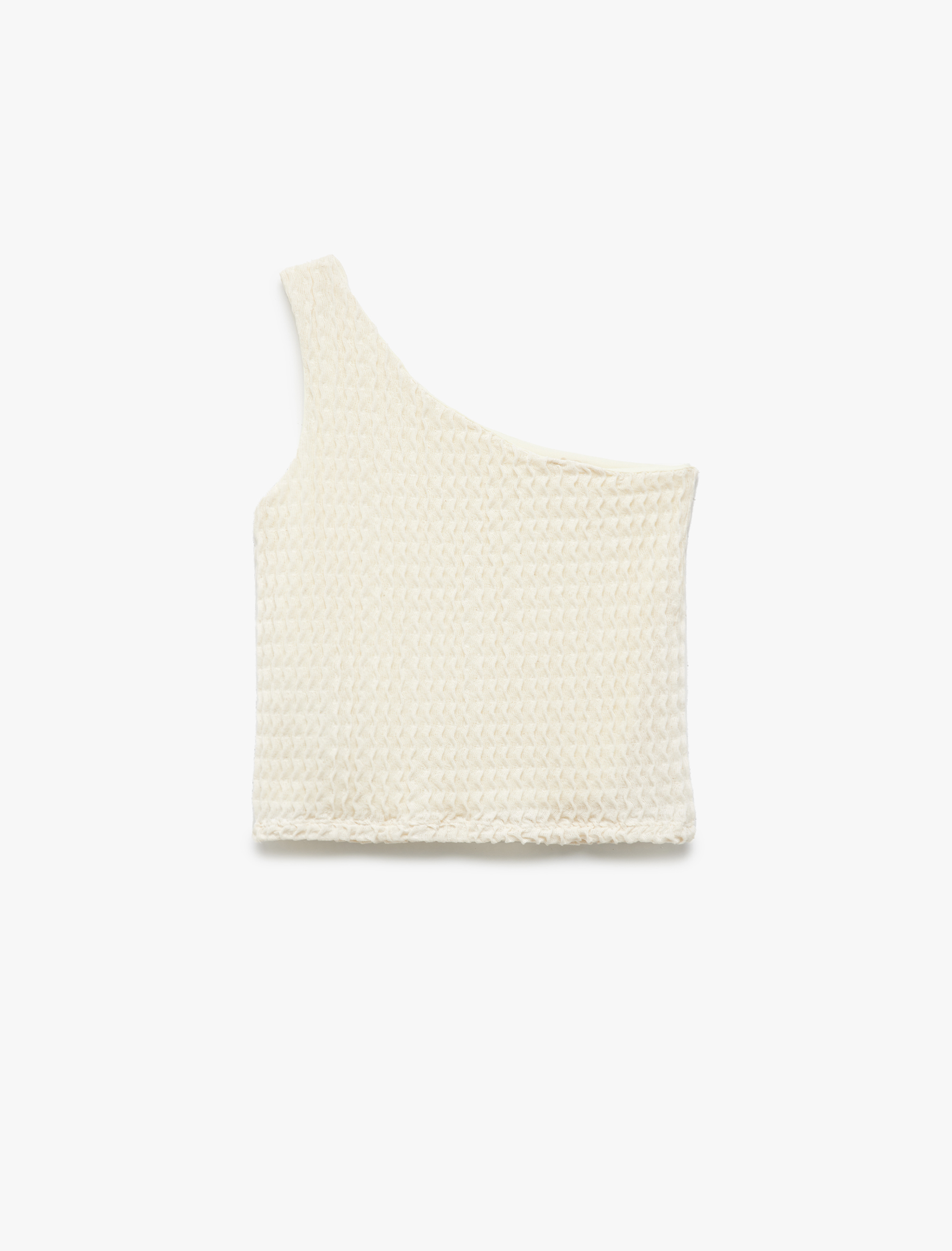  Kız Çocuk Tek Omuz Toka Detaylı Kolsuz Crop Bluz