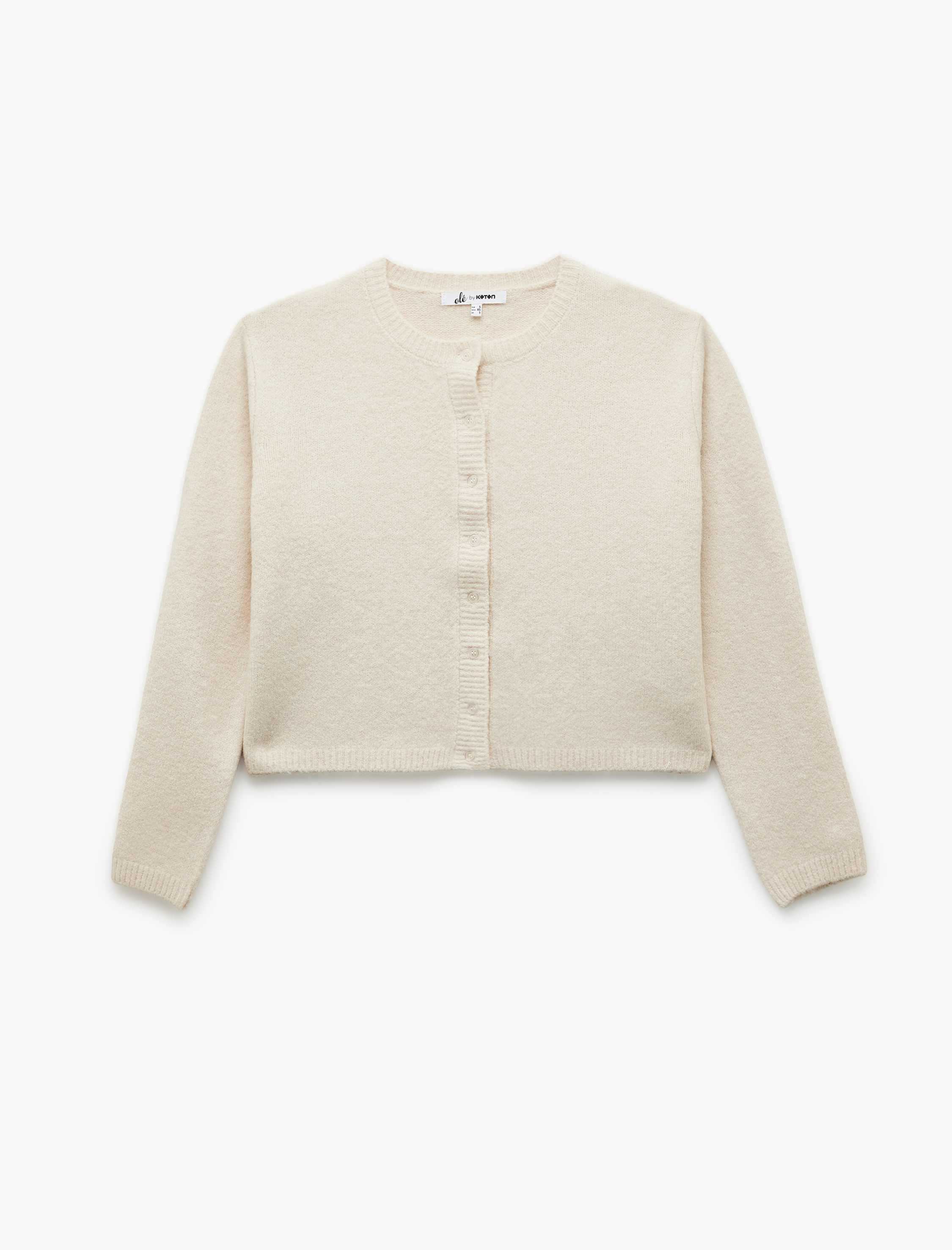   Uzun Kollu Bisiklet Yaka Düğmeli Triko Hırka