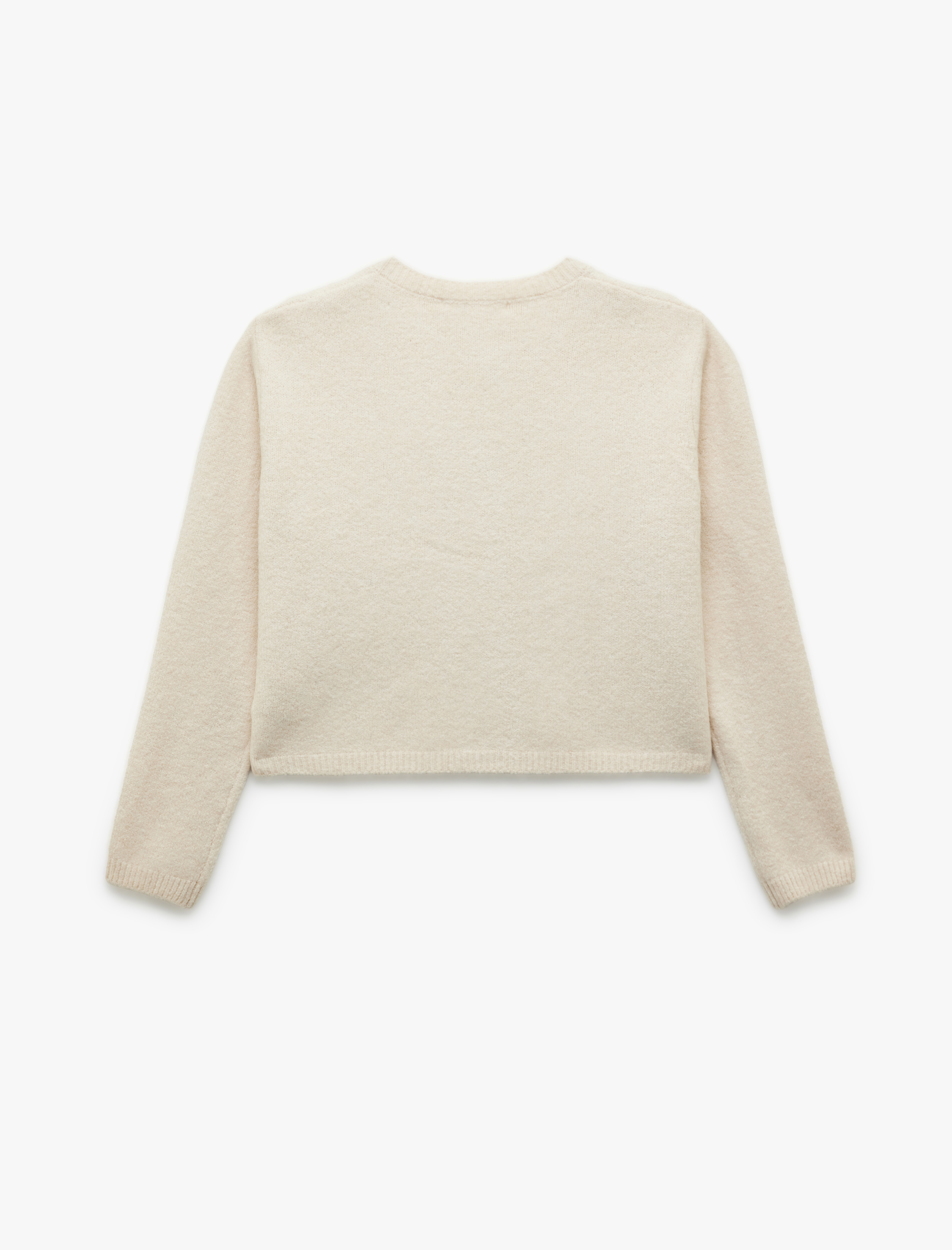   Uzun Kollu Bisiklet Yaka Düğmeli Triko Hırka