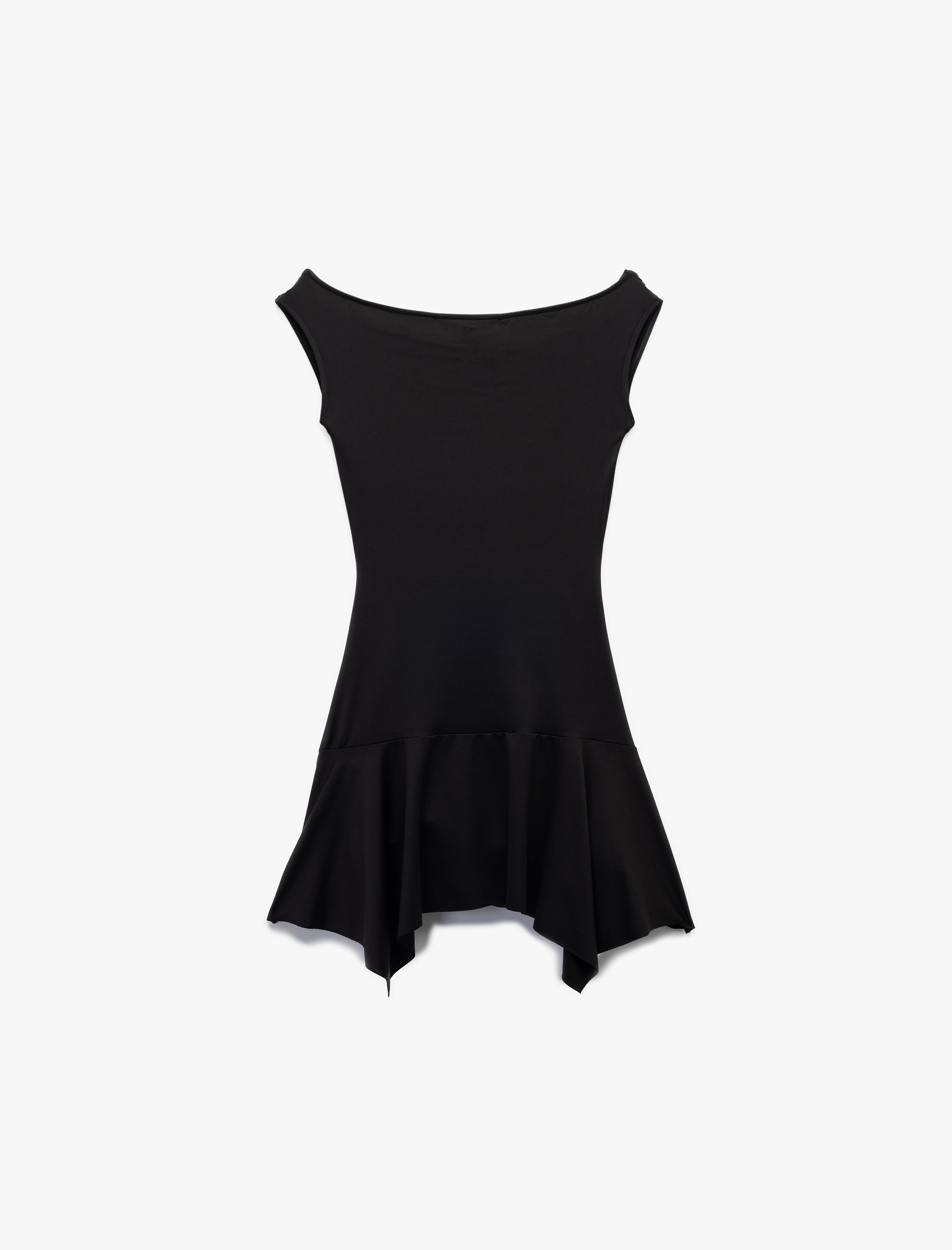   Koton X Zeynep Bastık - Drape Detaylı Asimetrik Kesim Fırfırlı Omuzu Açık Mini Elbise