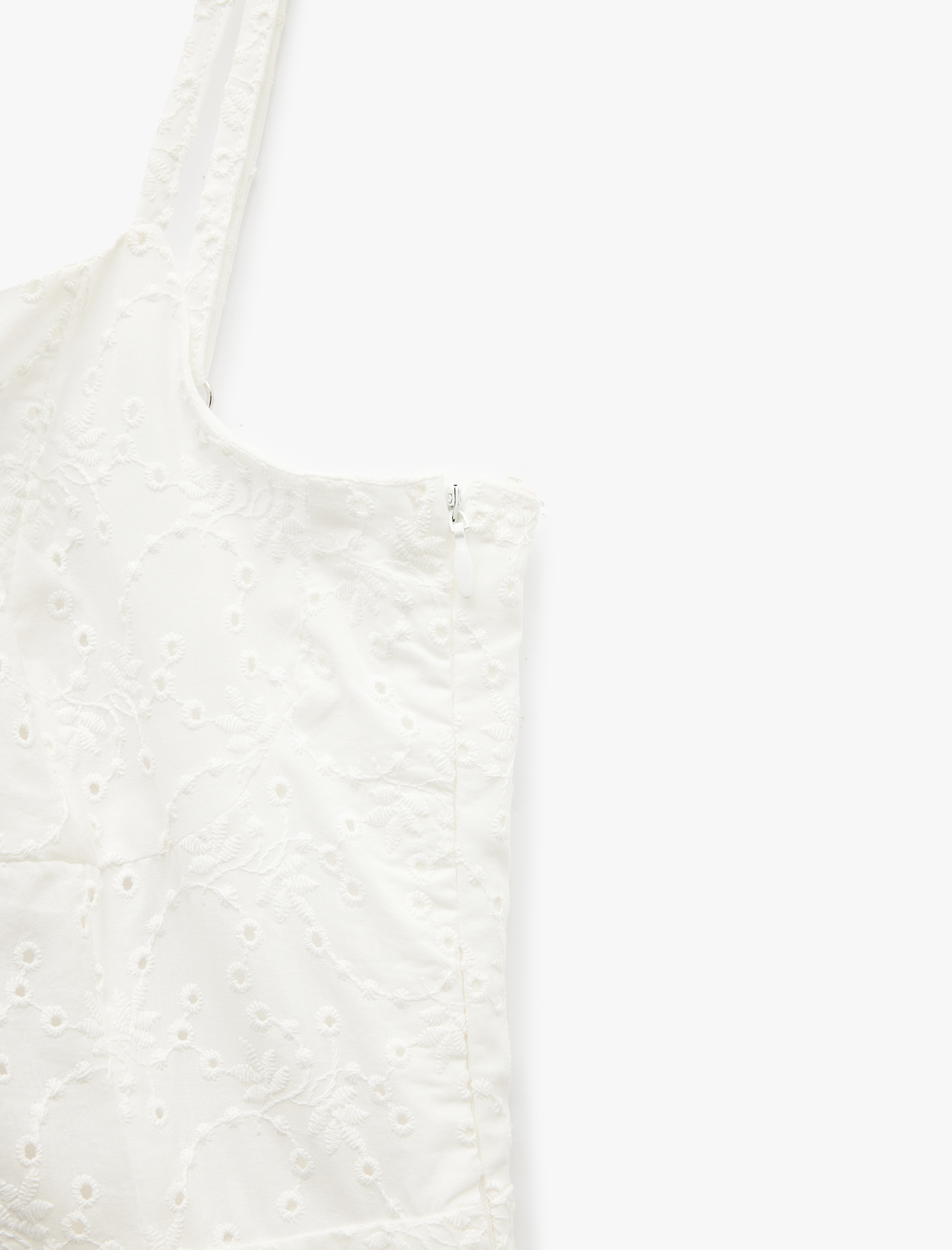   Pamuklu Askılı Fırfırlı Volanlı Gipeli Mini Fisto Elbise