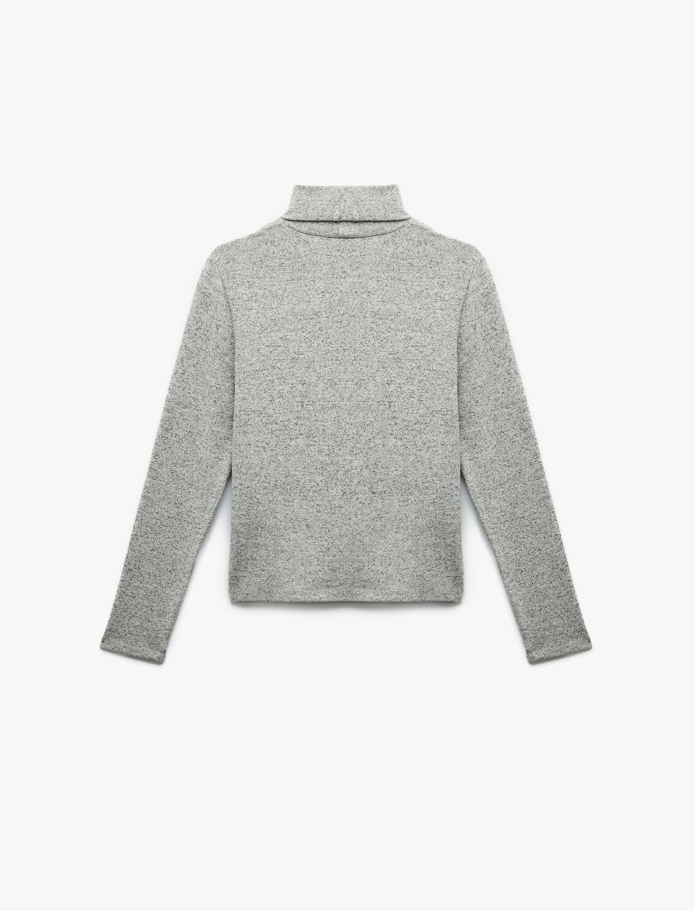   Viskon Kumaş Slim Fit Uzun Kollu Balıkçı Yaka Tişört