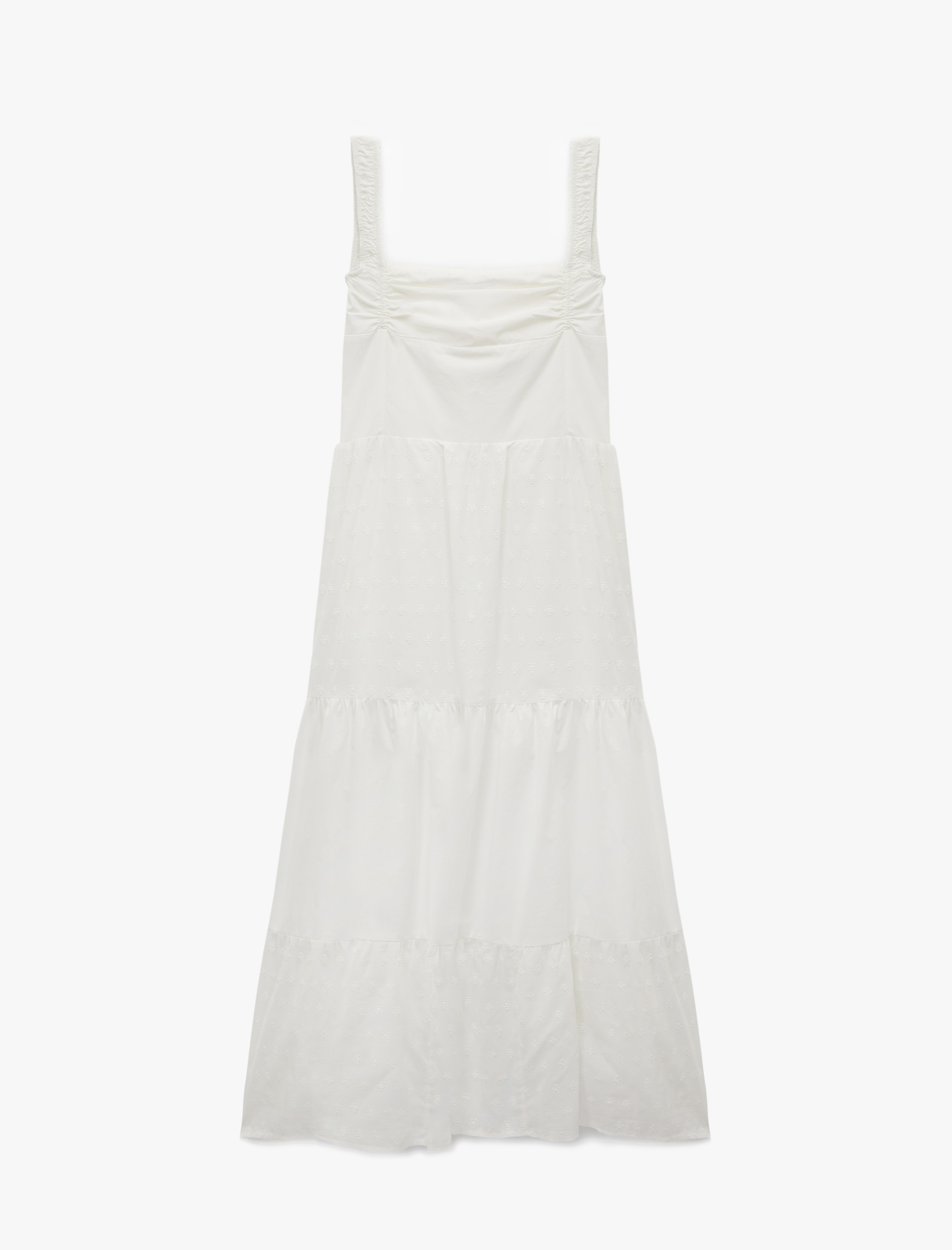   Kolsuz U Yaka Fiyonklu Bağcıklı Astarlı Uzun Fisto Elbise