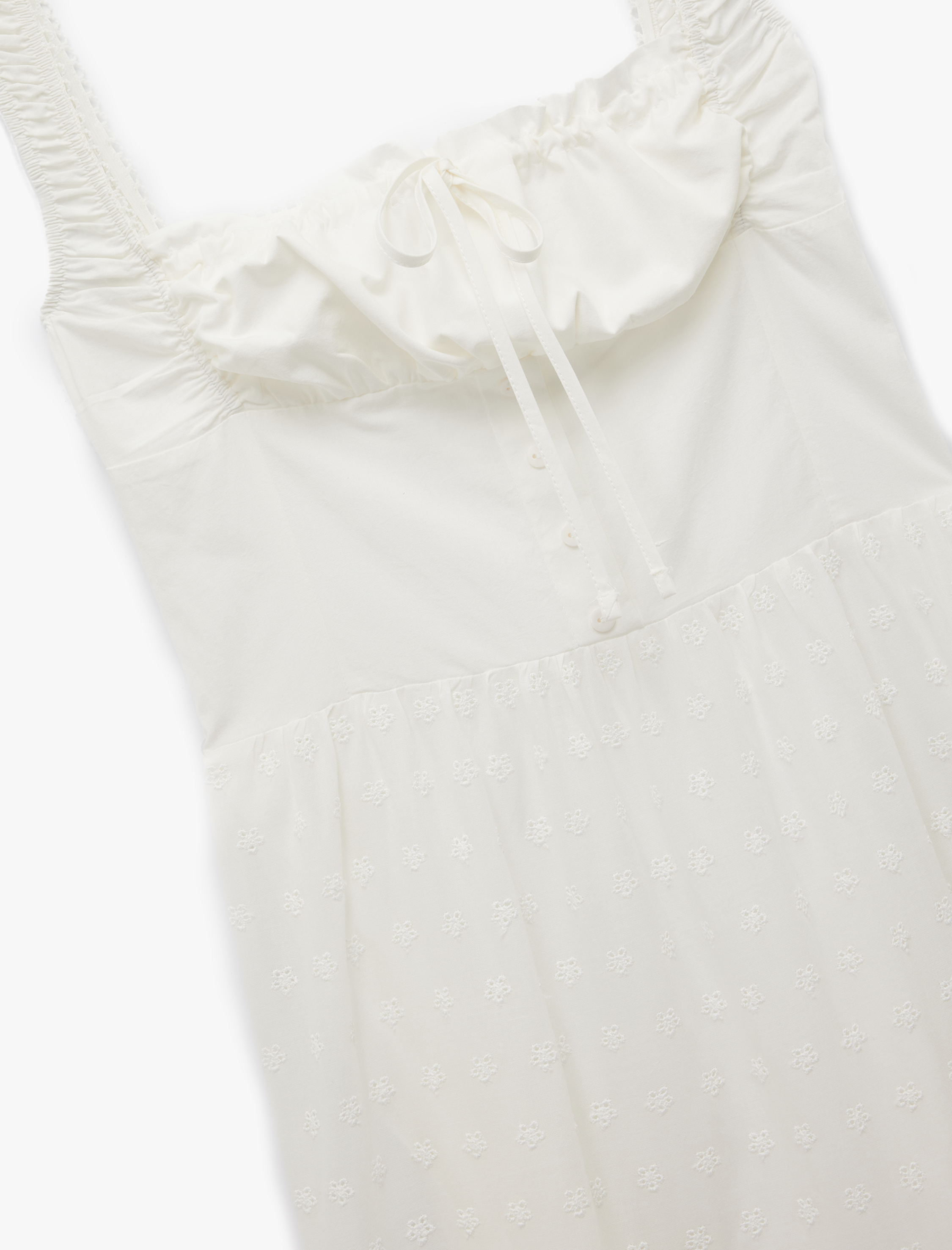   Kolsuz U Yaka Fiyonklu Bağcıklı Astarlı Uzun Fisto Elbise