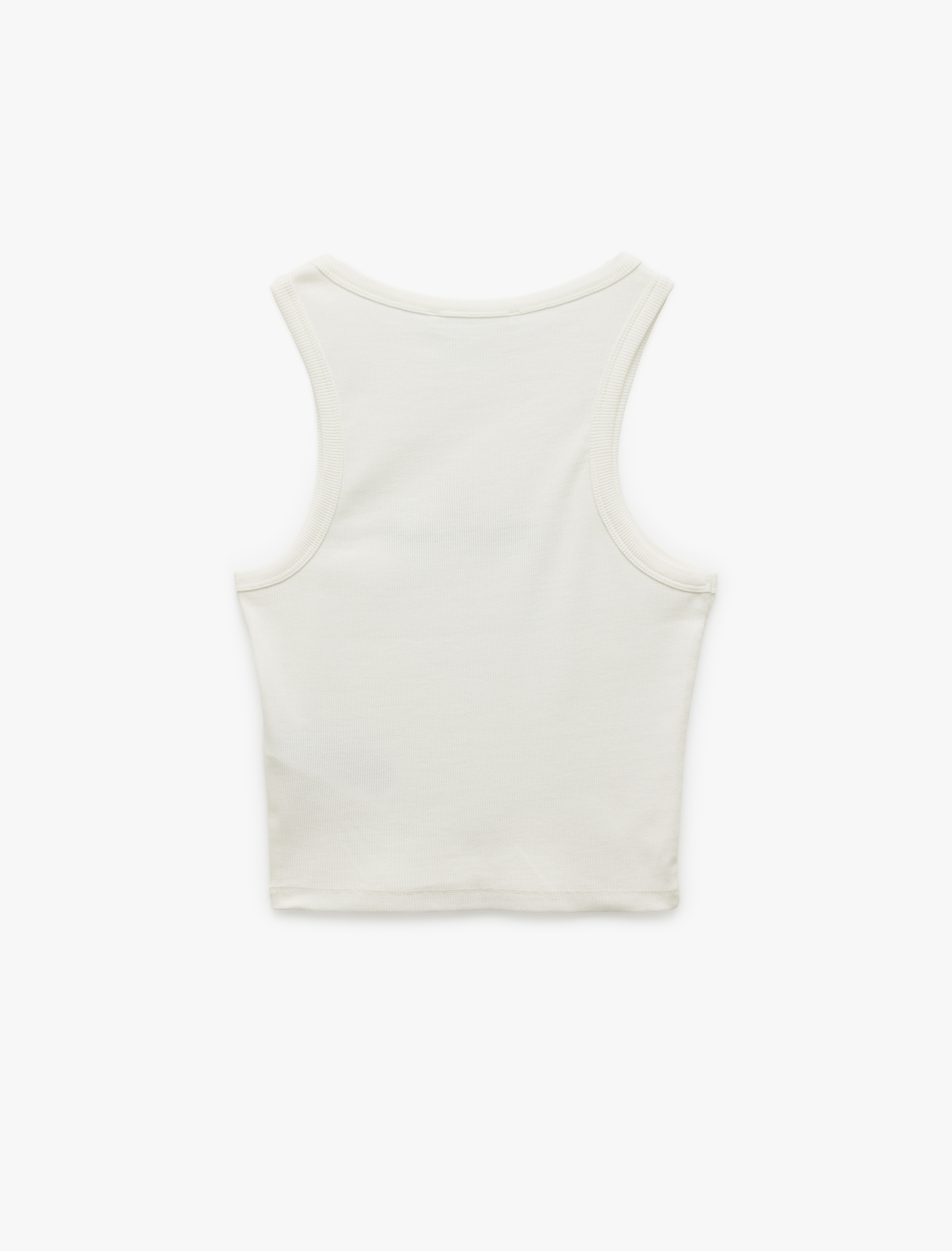   Pamuklu Bisiklet Yaka Slim Fit Çilek Nakışlı Kolsuz Bluz