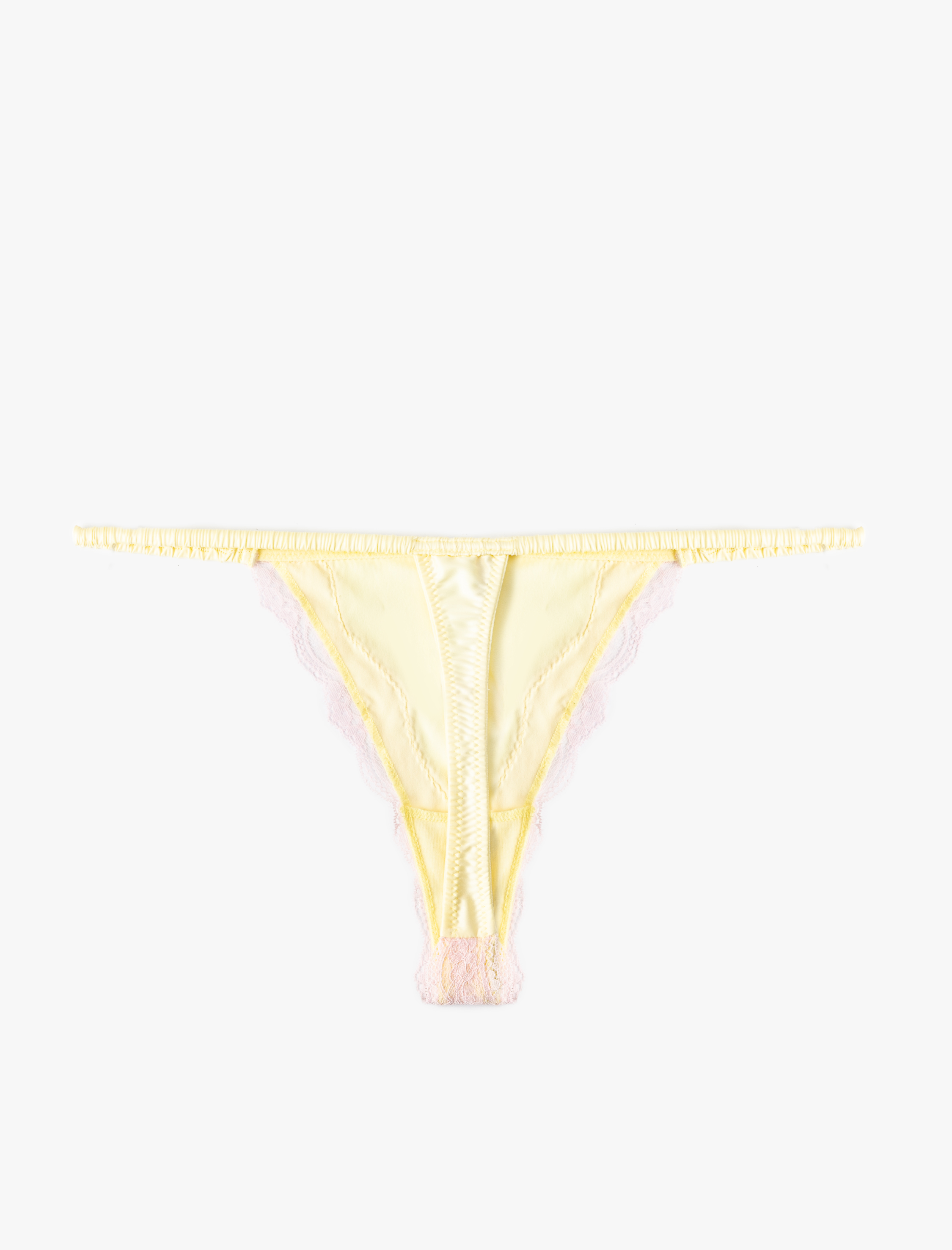   Rahat Kalıp Fiyonk Detaylı Dantelli Saten String Külot