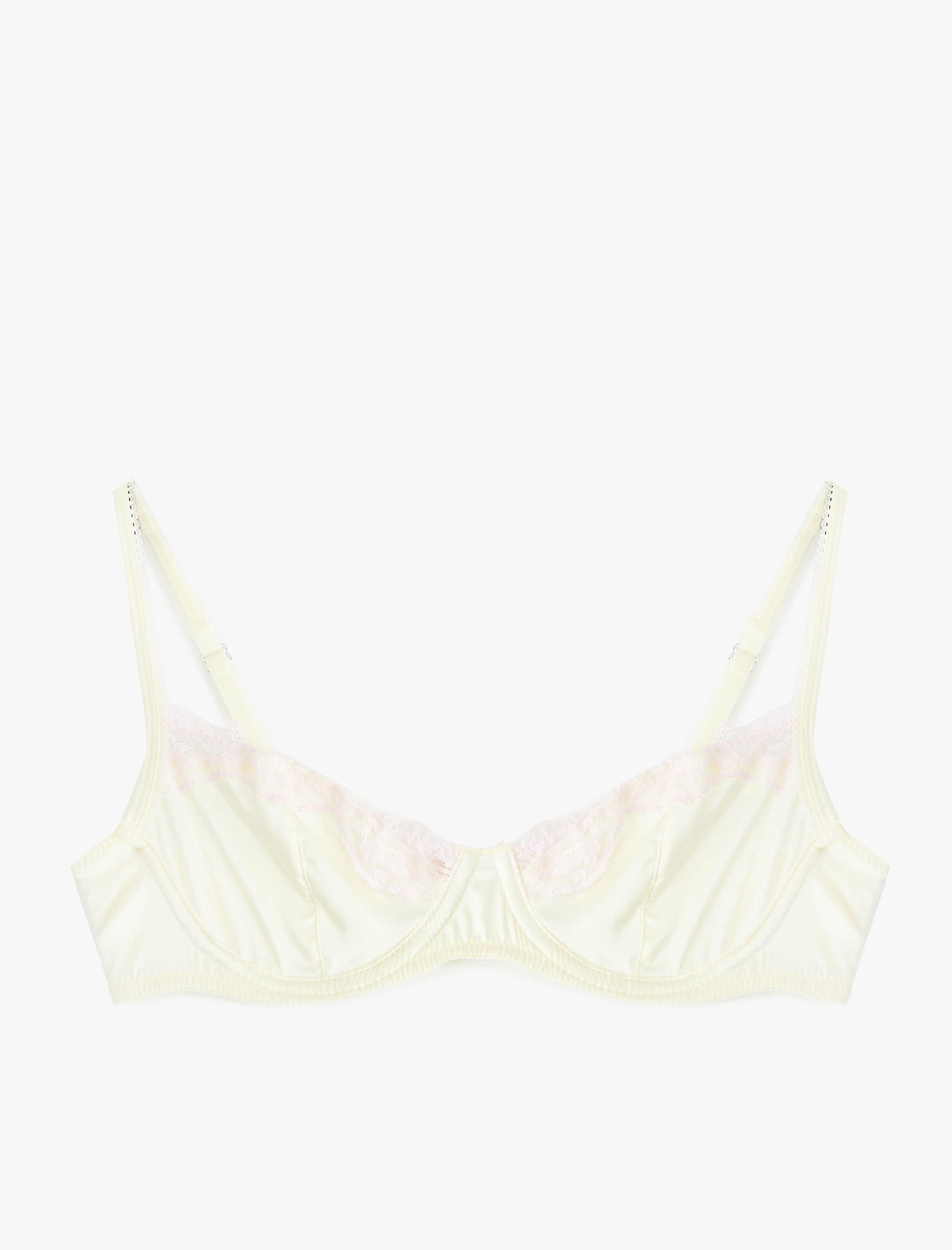   Dantel Detaylı Desteksiz Balenli Saten Sütyen