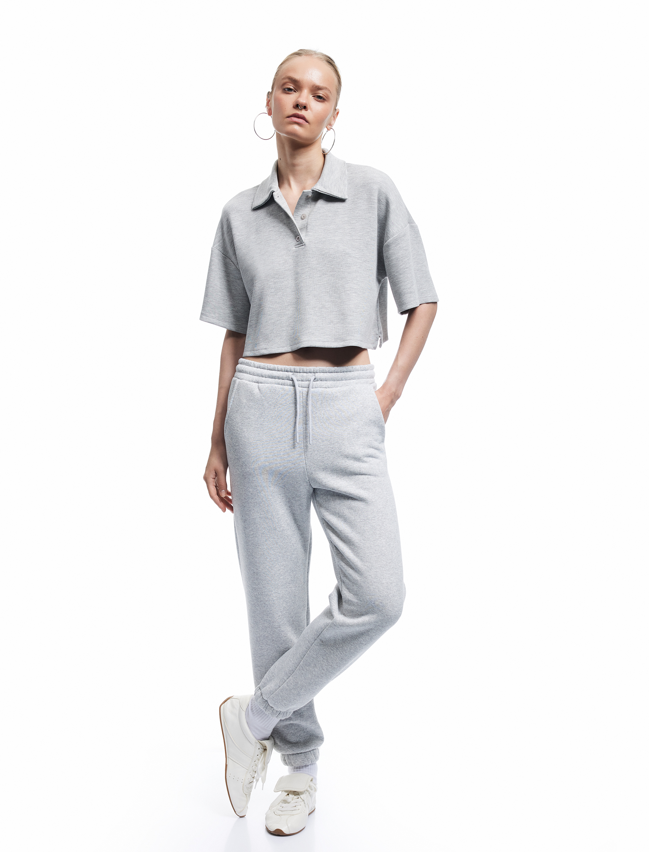   Şardonlu Cepli Beli Bağcıklı Rahat Kalıp Jogger Eşofman Altı