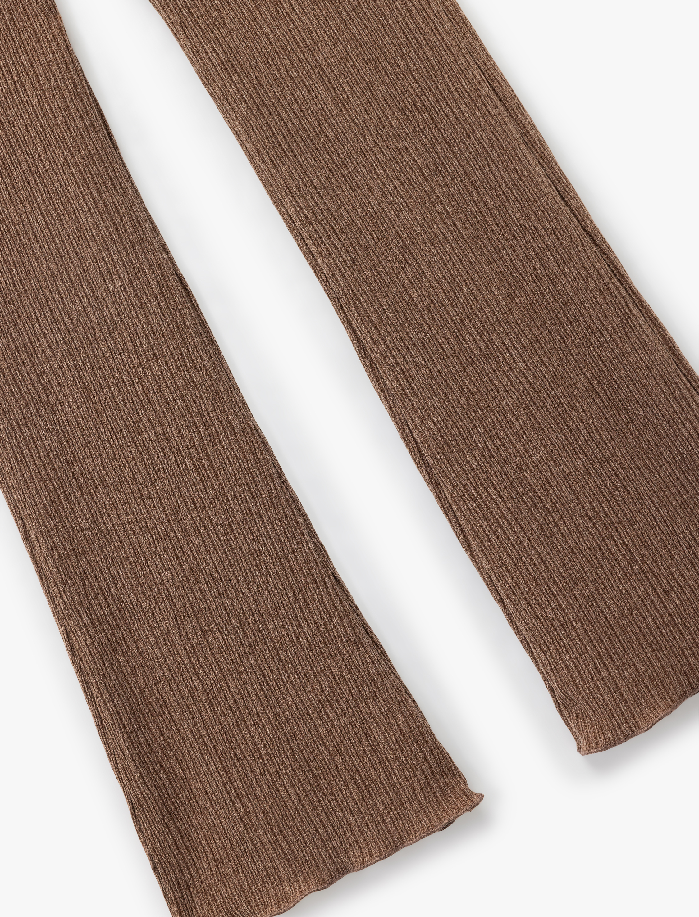 Yüksek Bel Bürümcük Viskon Karışımlı İspanyol Paça Tayt Pantolon