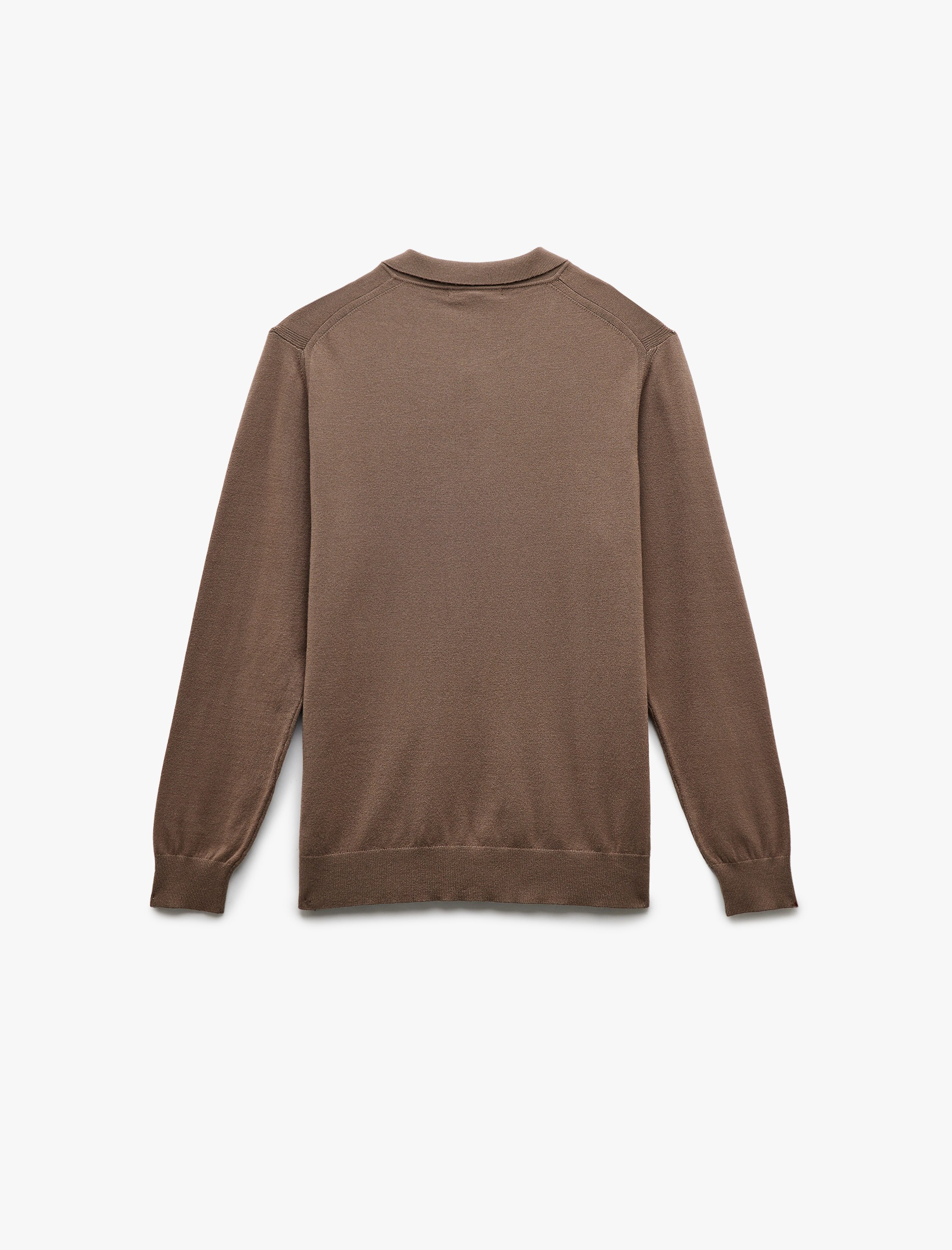 Uzun Kollu Düğmeli Polo Yaka Triko Kazak