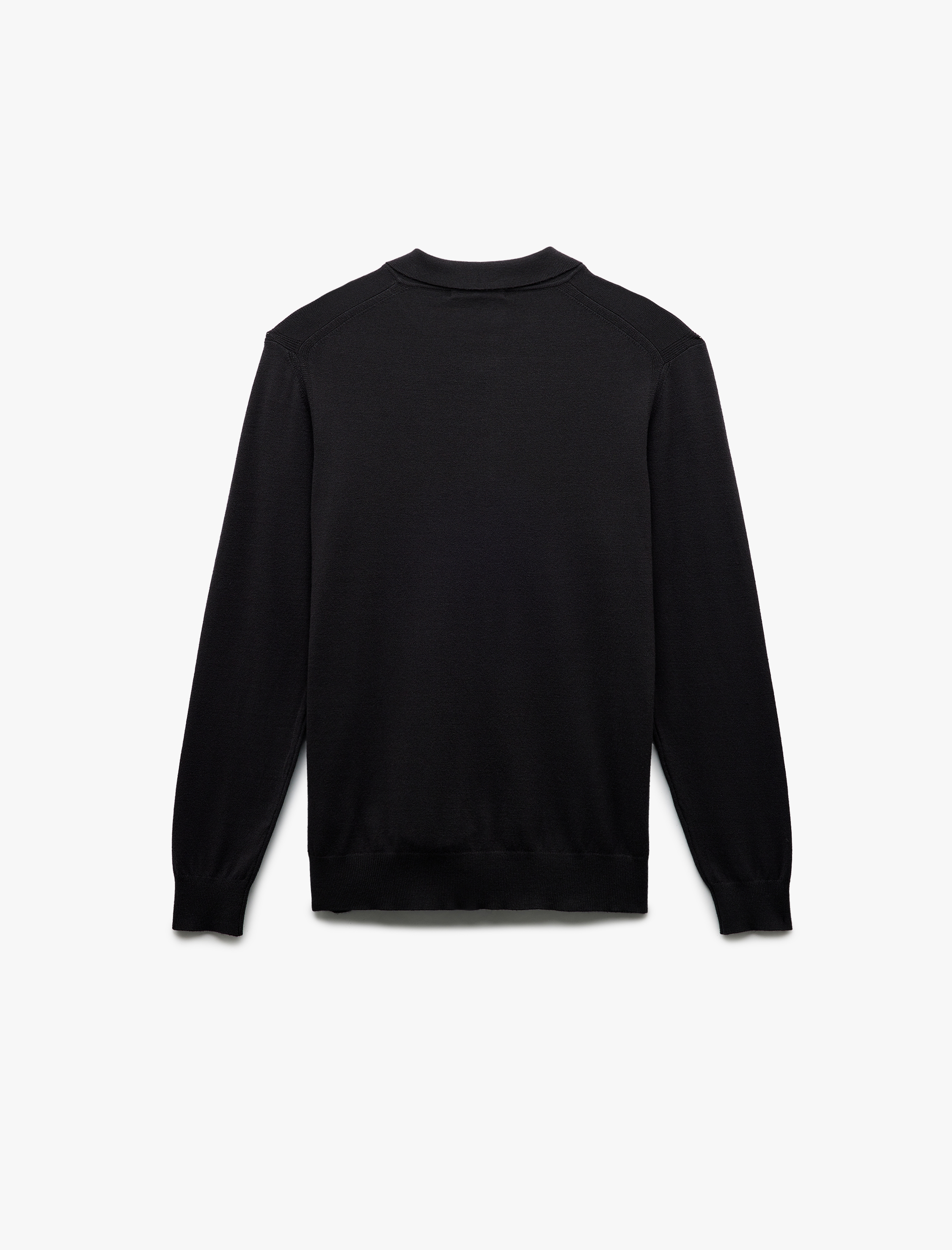 Uzun Kollu Düğmeli Polo Yaka Triko Kazak