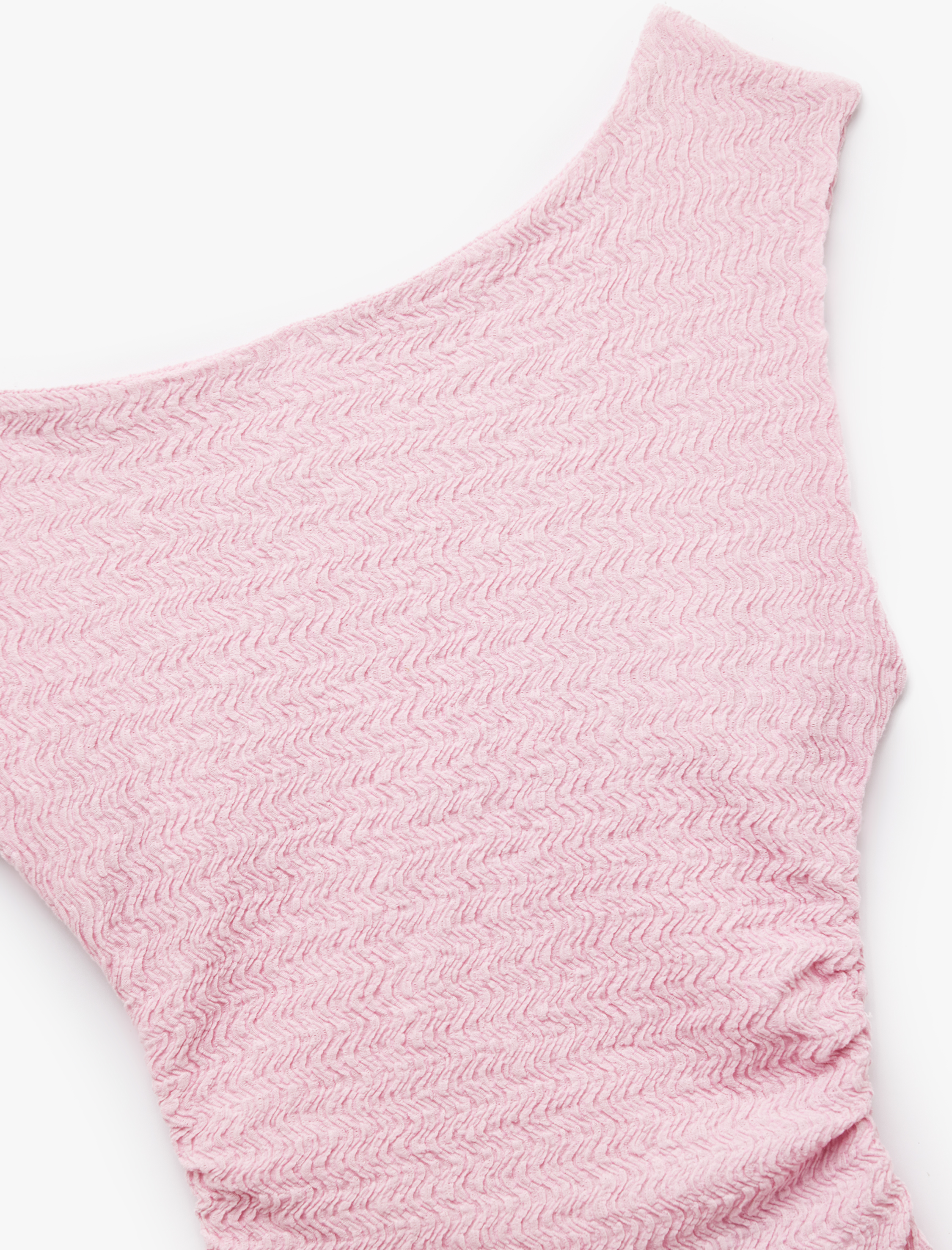   Drapeli Asimetrik Yaka Bürümcük Kolsuz Bluz