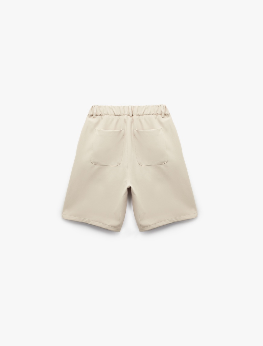   Düğmeli Bermuda Oversize Chino Şort