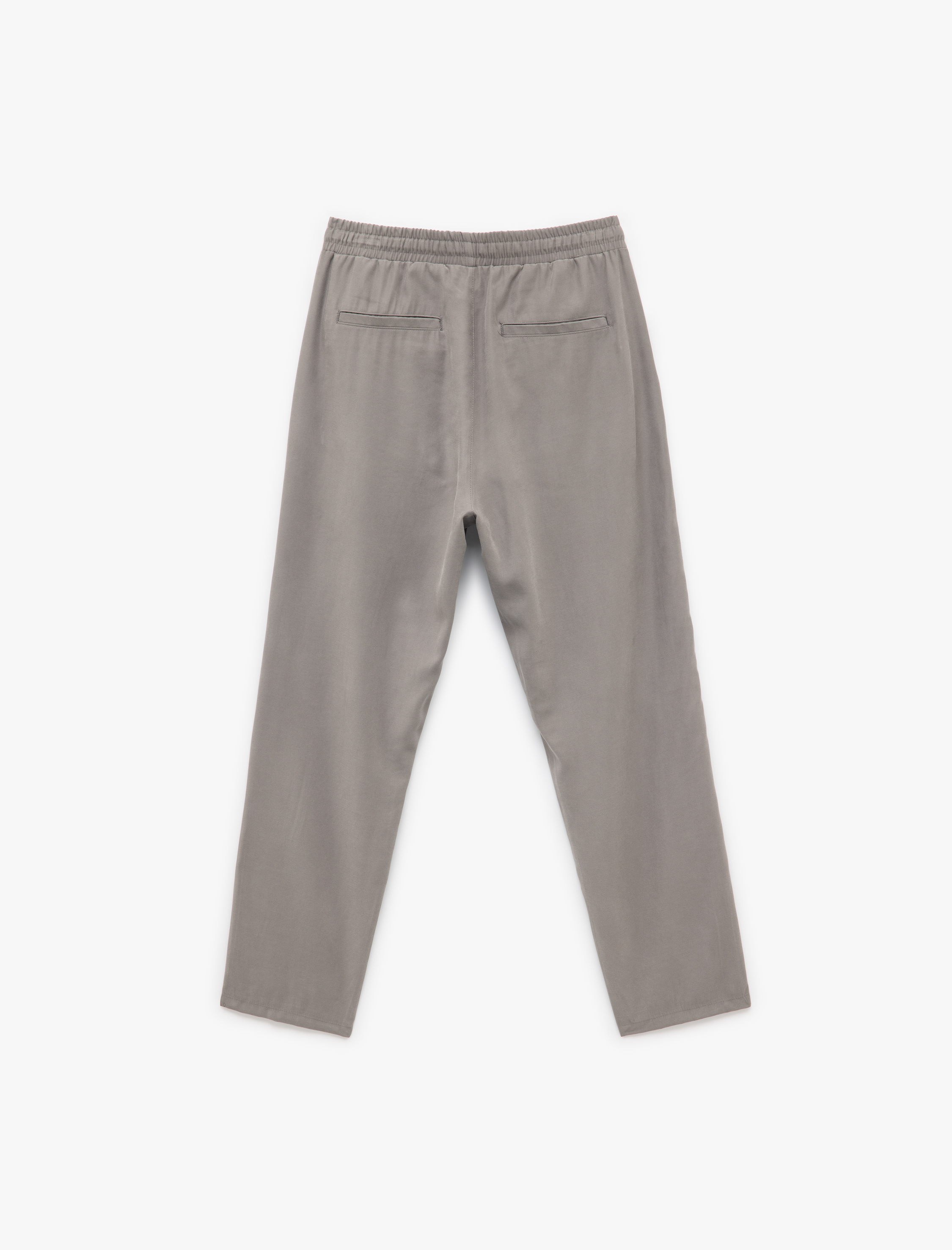   Cep Detaylı Viskon Beli Bağcıklı Pantolon