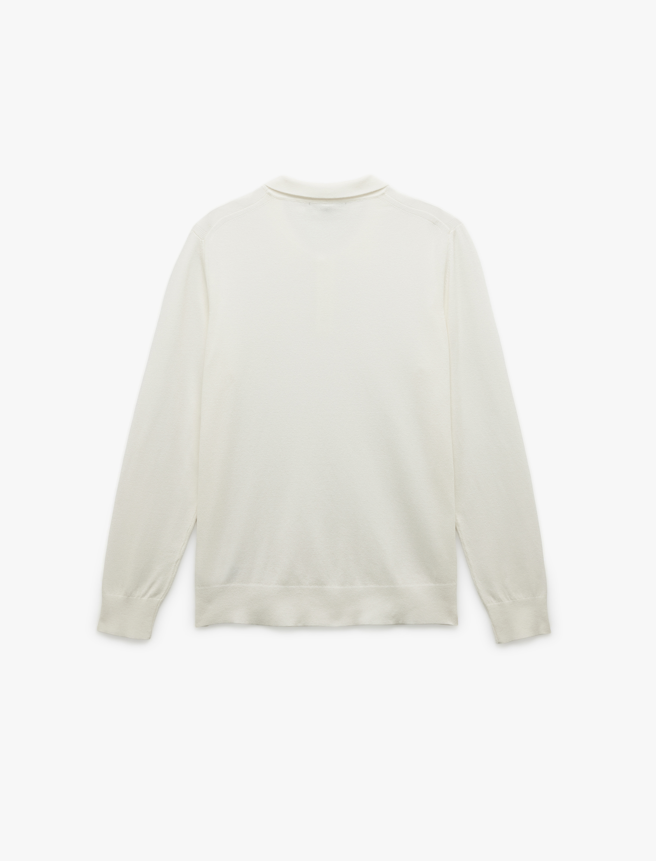 Uzun Kollu Düğmeli Polo Yaka Triko Kazak