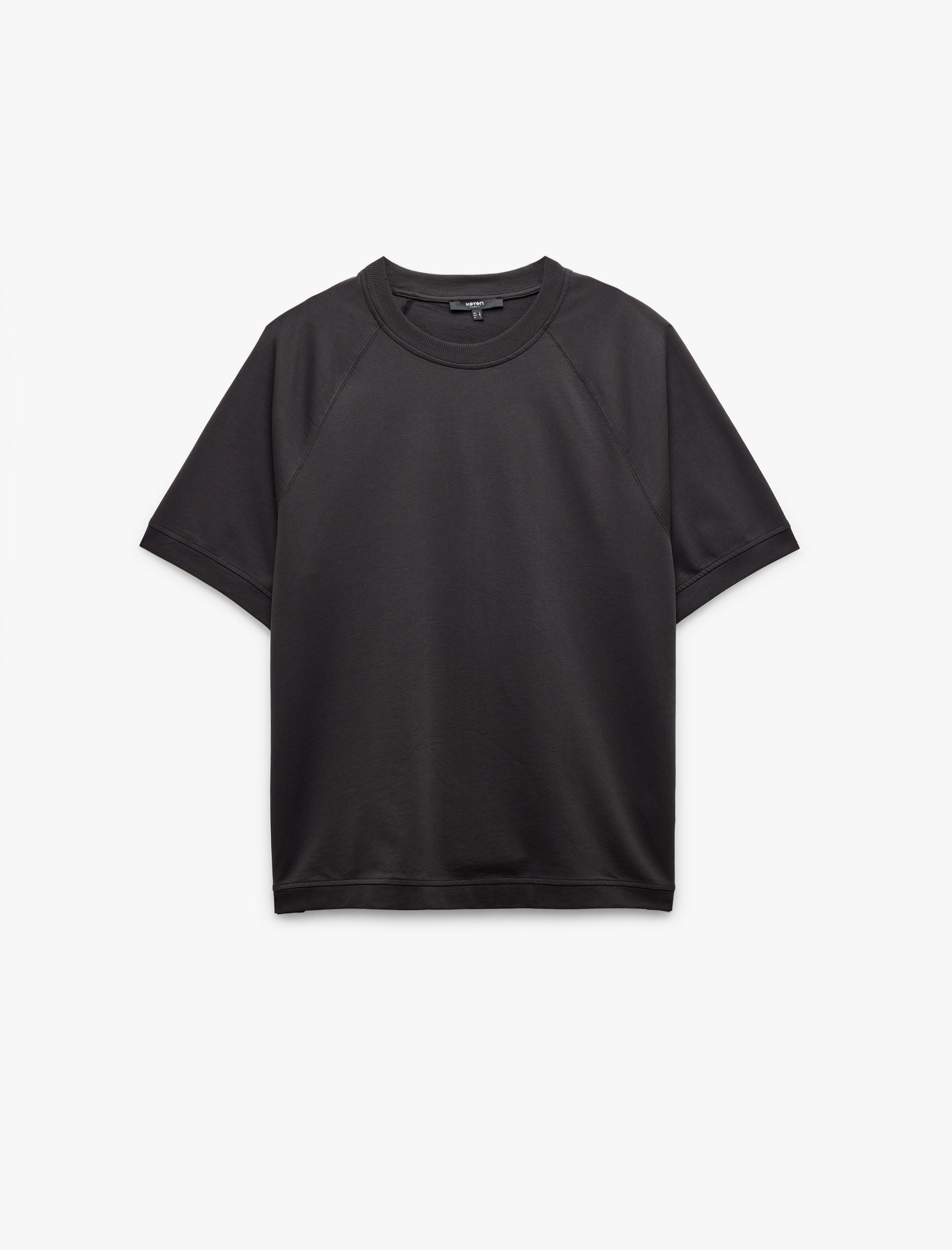   Kısa Kollu Pamuklu Dikiş Detaylı Tok Kumaş Regular Fit Bisiklet Yaka Tişört