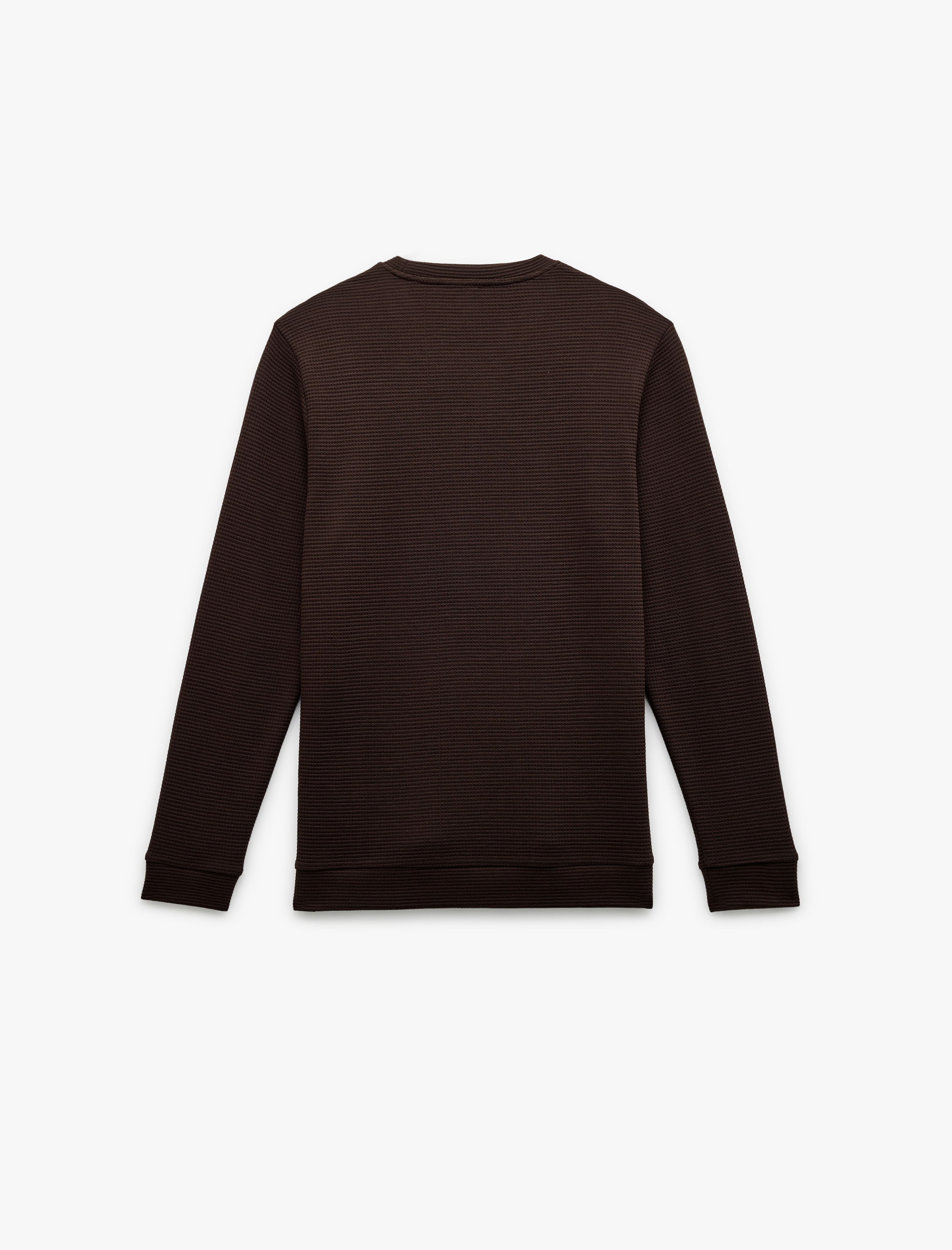   Pamuklu Uzun Kollu Dokulu Basic Bisiklet Yaka Sweatshirt