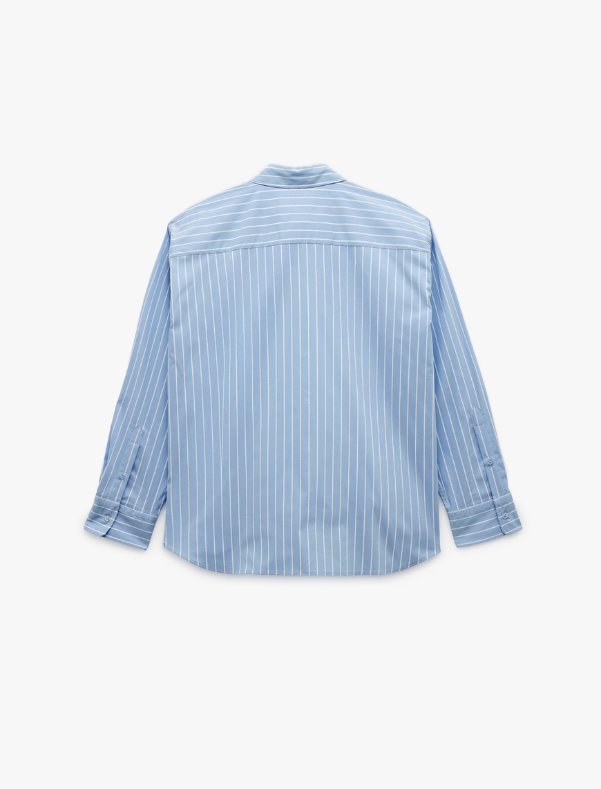   Klasik Yaka Uzun Kollu Oversize Poplin Gömlek