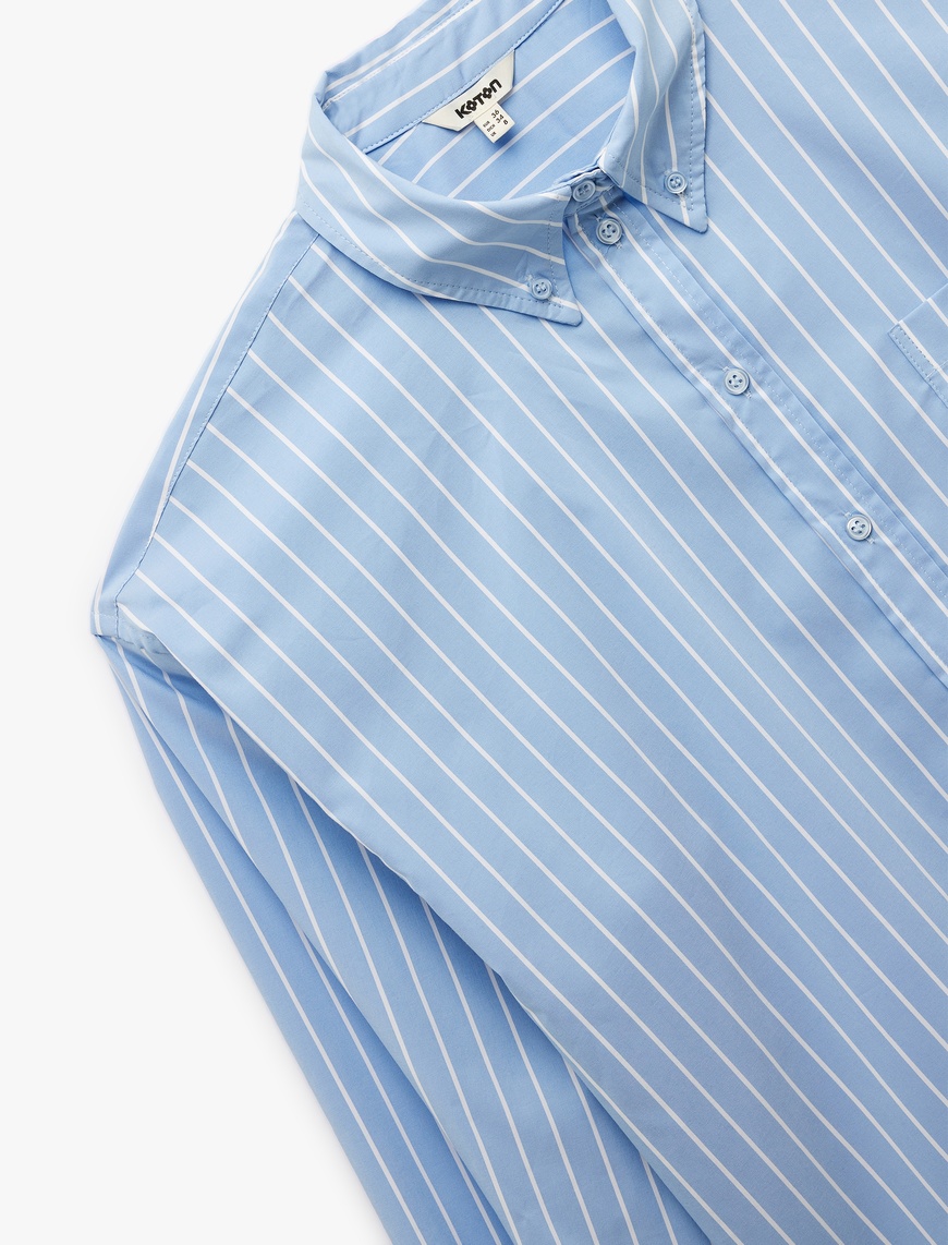   Klasik Yaka Uzun Kollu Oversize Poplin Gömlek