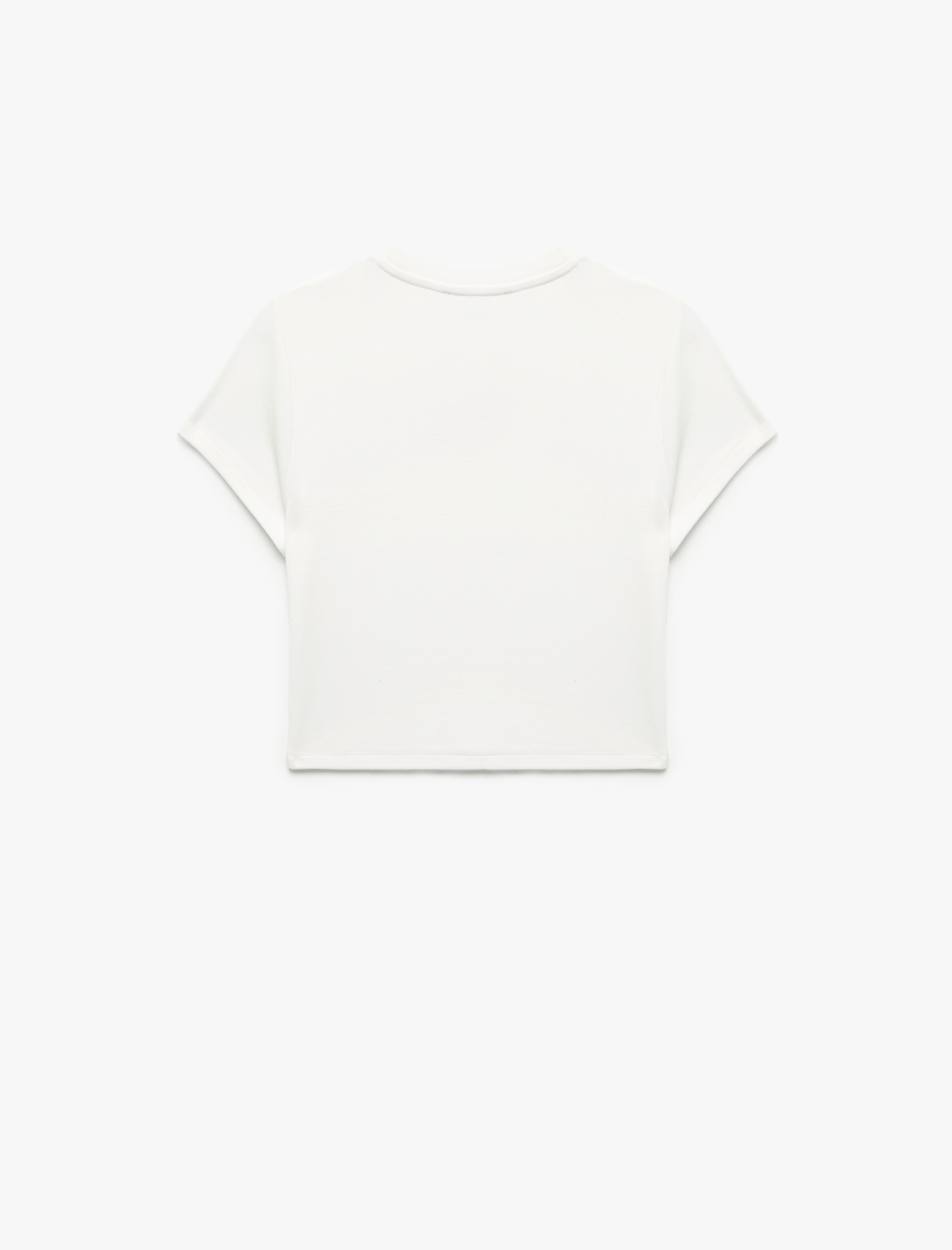   Koton X Zeynep Bastık - Kısa Kollu Bisiklet Yaka Biber Baskılı Crop Tişört