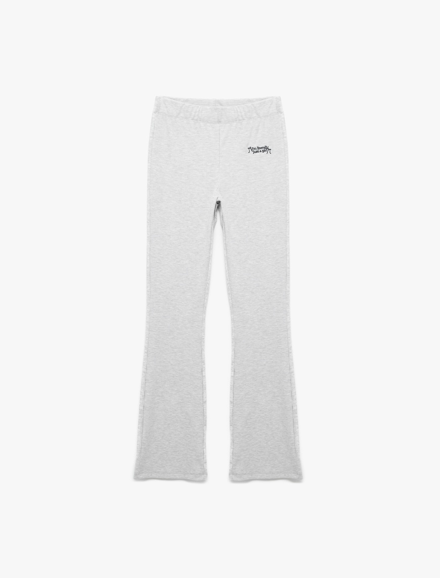   Normal Bel Dar Kesim İşleme Detaylı Ribanalı Pijama Altı