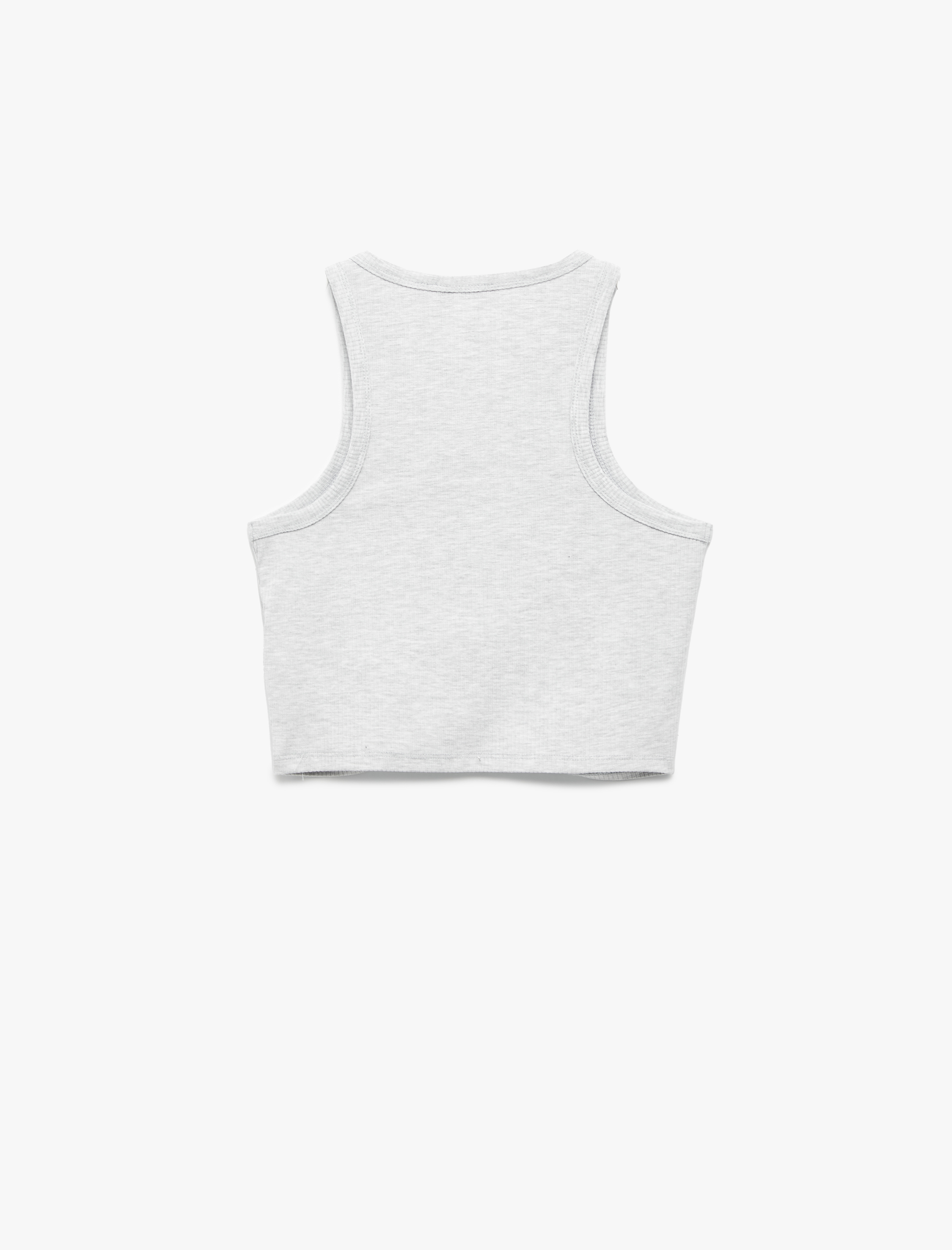   Slim Fit Nakış Detaylı Crop Halter Yaka Atlet Pijama Üstü