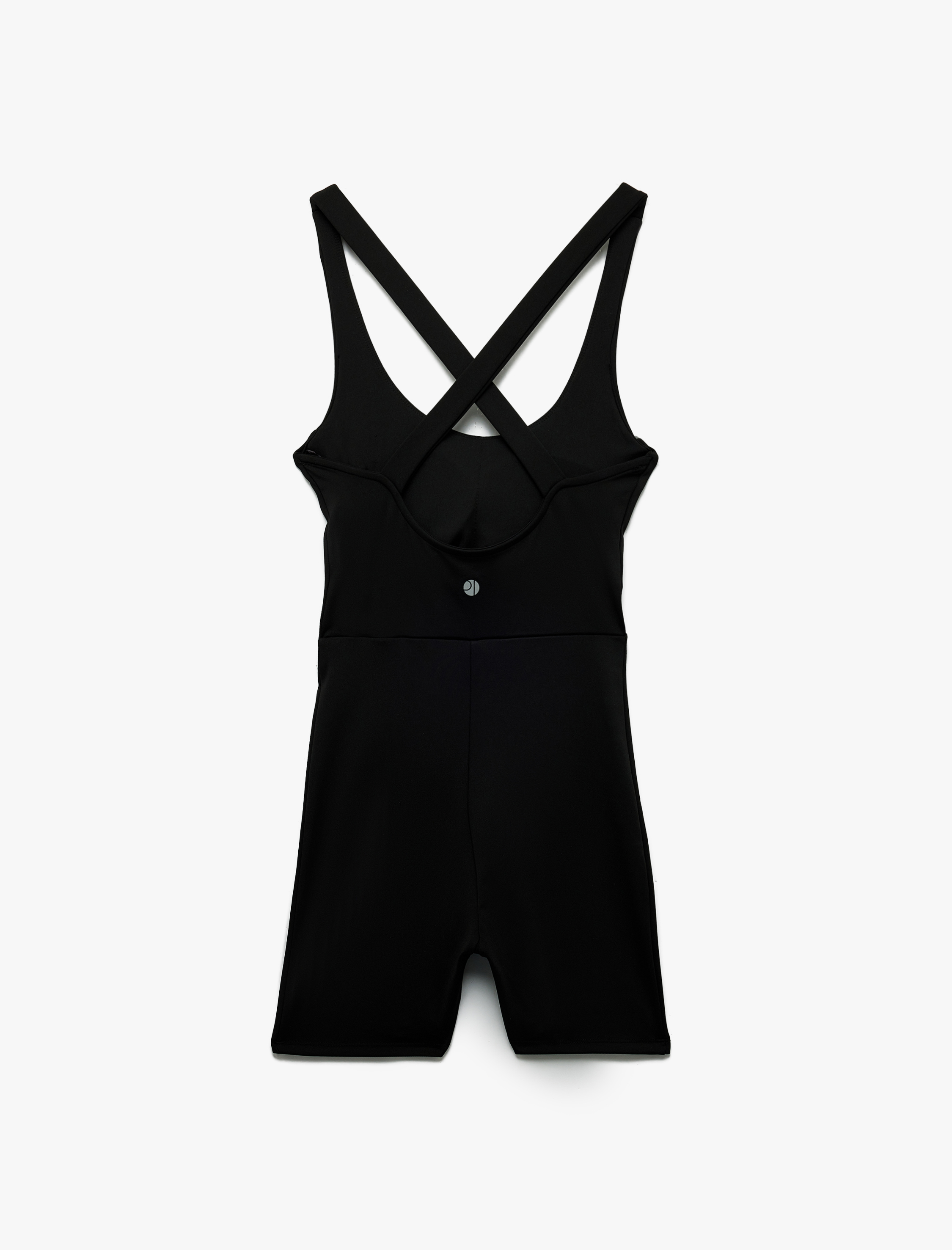   Ekstra Yüksek Bel Slim Fit Çapraz Askılı Kısa Spor Tulum