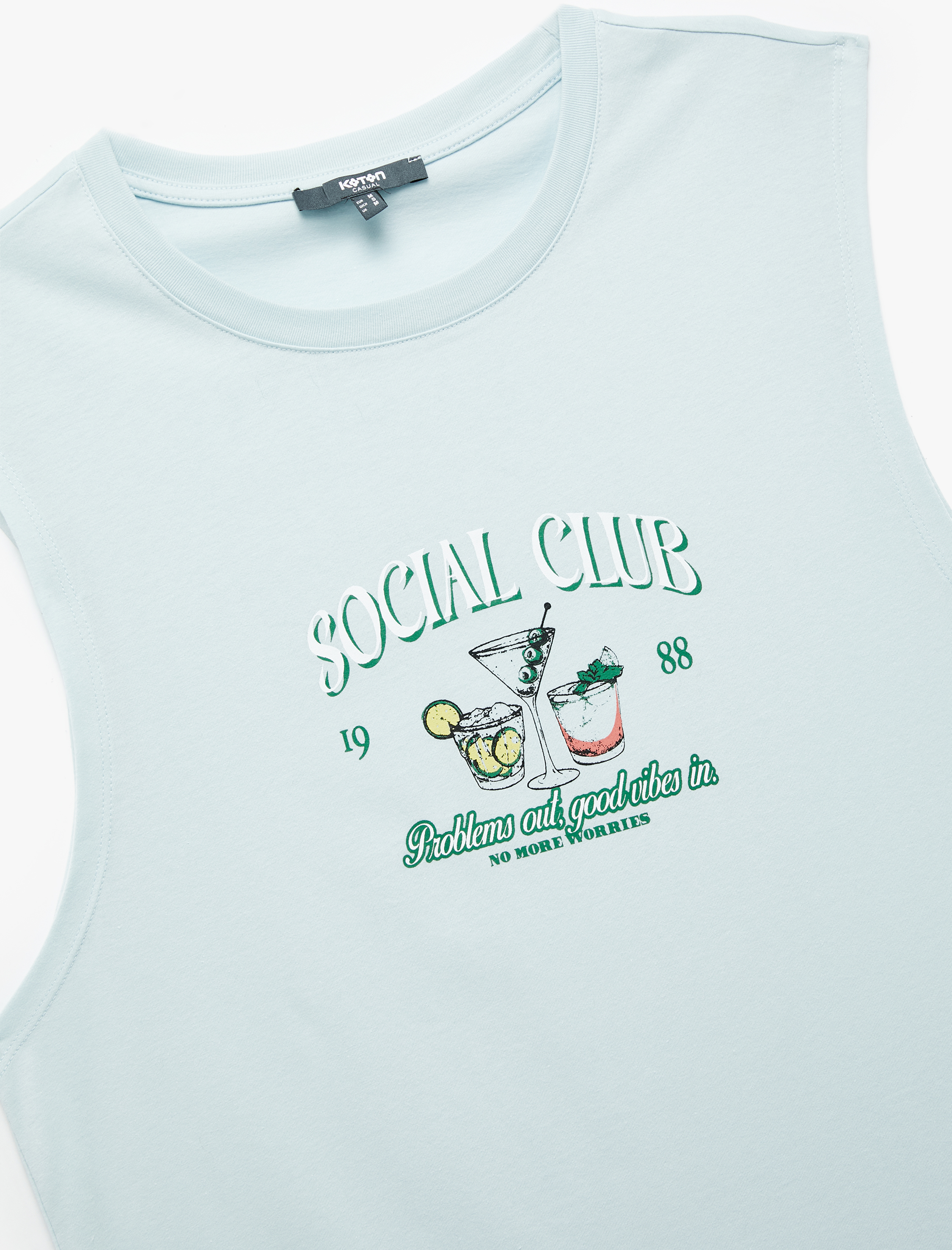   Bisiklet Yaka Pamuklu Regular Fit Baskılı Kolsuz Atlet