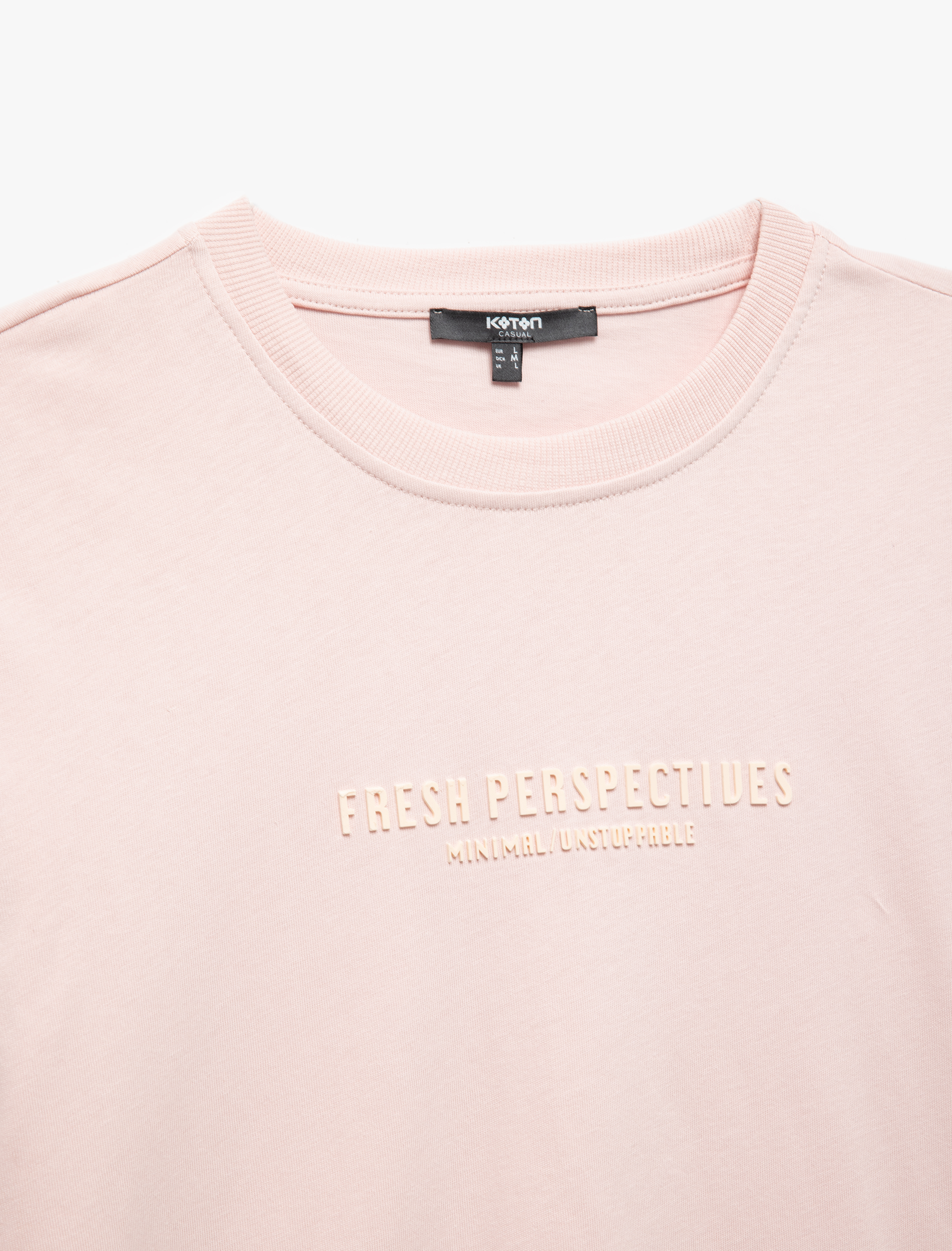   Pamuklu Baskılı Kısa Kollu Bisiklet Yaka Tişört