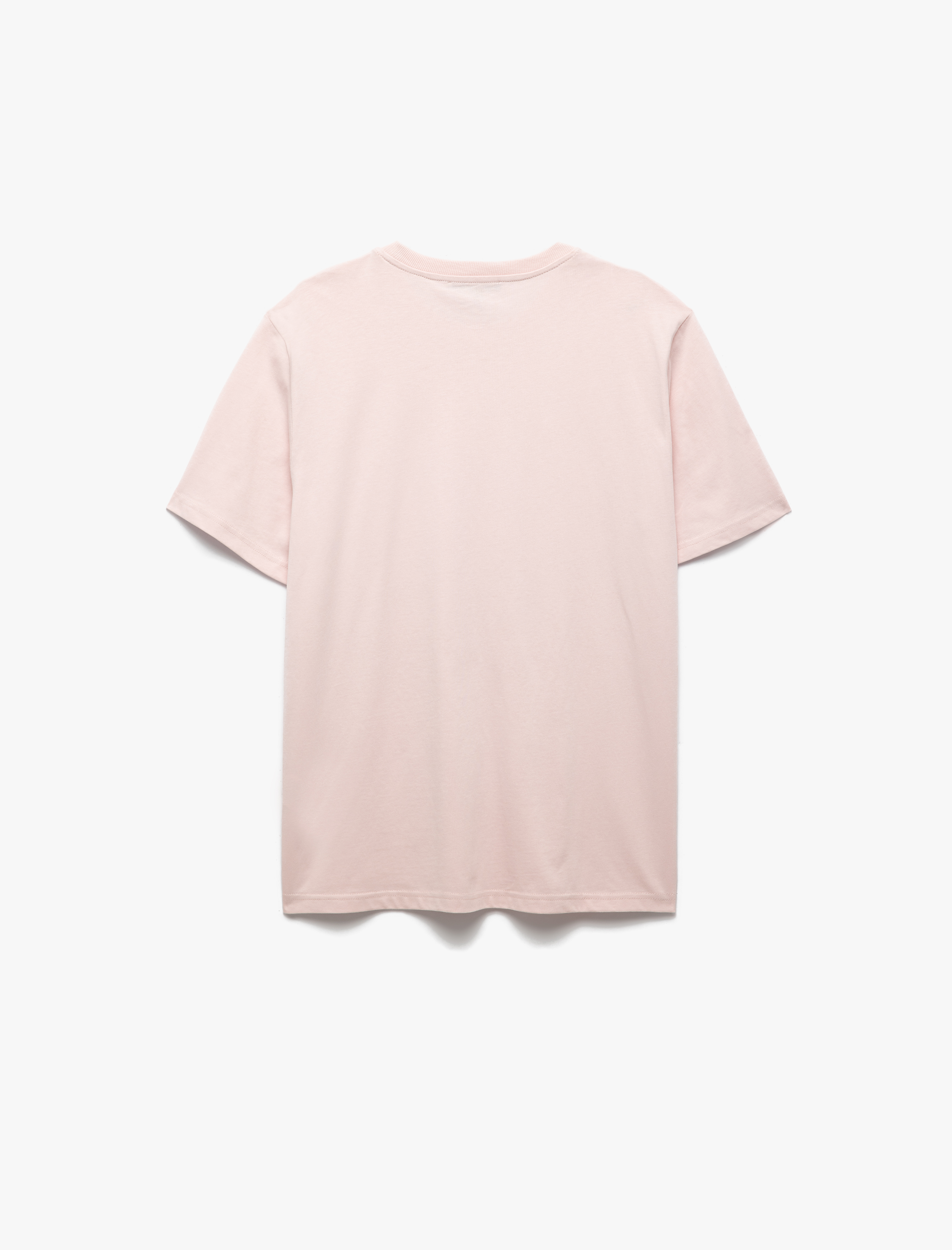   Pamuklu Baskılı Kısa Kollu Bisiklet Yaka Tişört