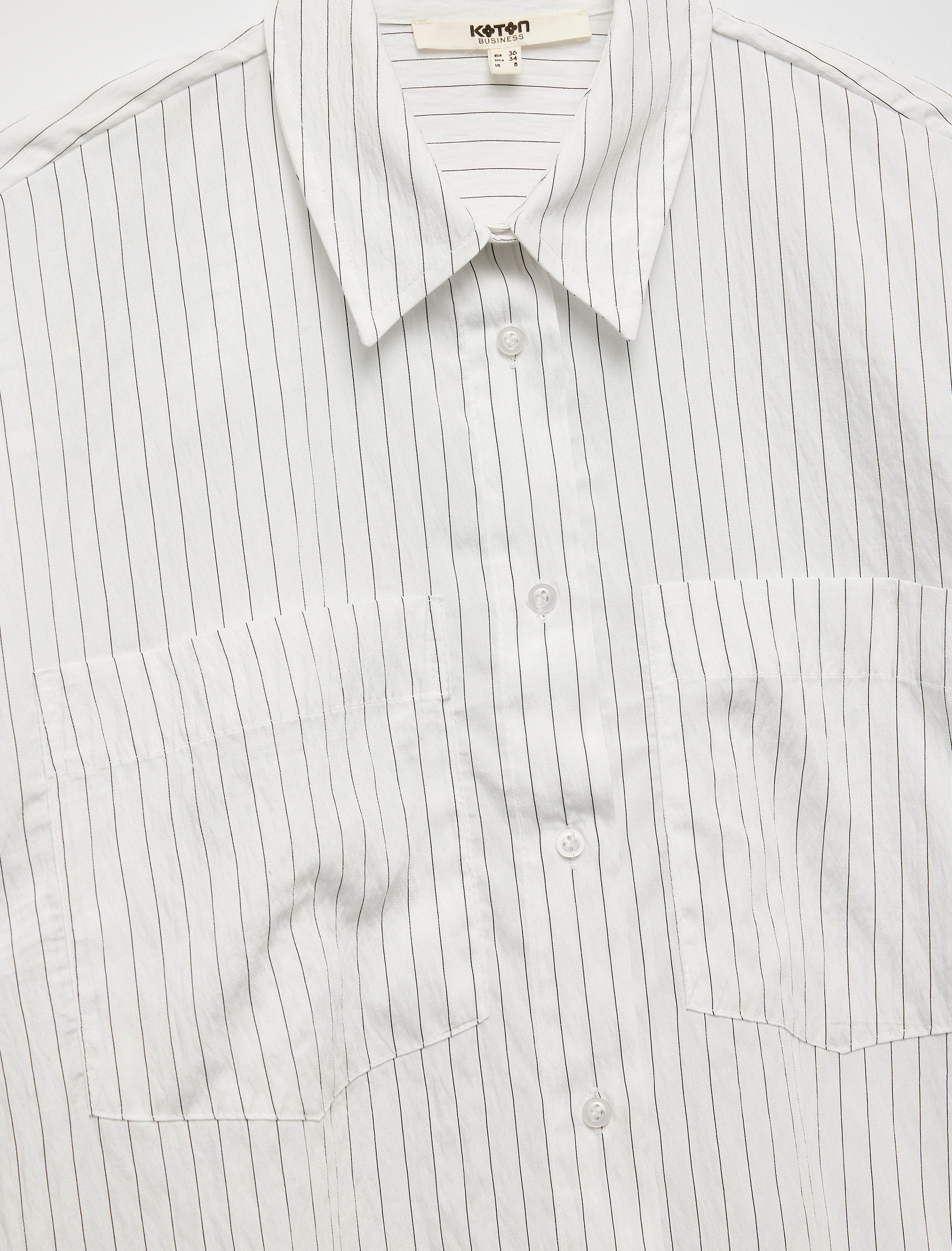   Regular Fit Modal Kumaş Çift Cep Detaylı Klasik Yaka Uzun Kollu Çizgili Gömlek