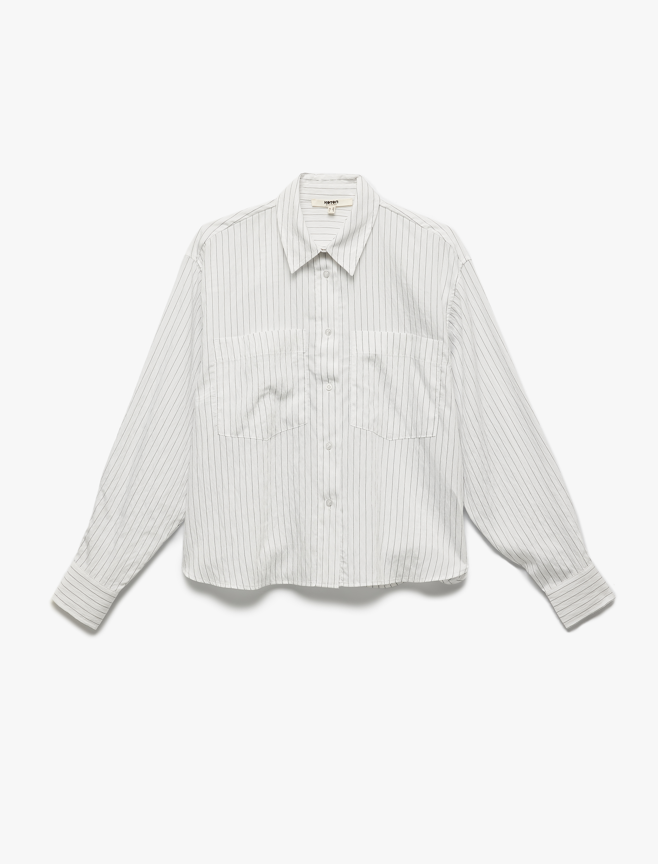   Regular Fit Modal Kumaş Çift Cep Detaylı Klasik Yaka Uzun Kollu Çizgili Gömlek